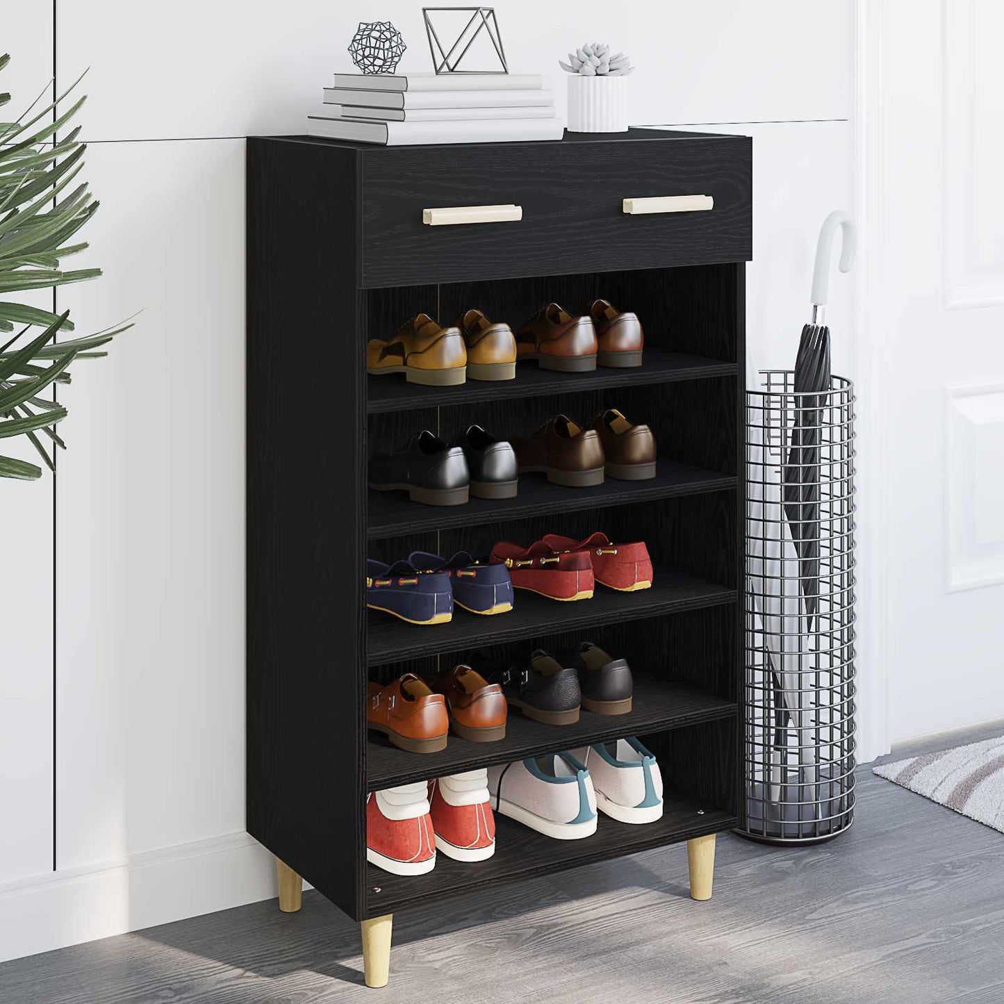 Schuhschrank Mit Regal 60 X 35 X 105 Cm Holzwerkstoff