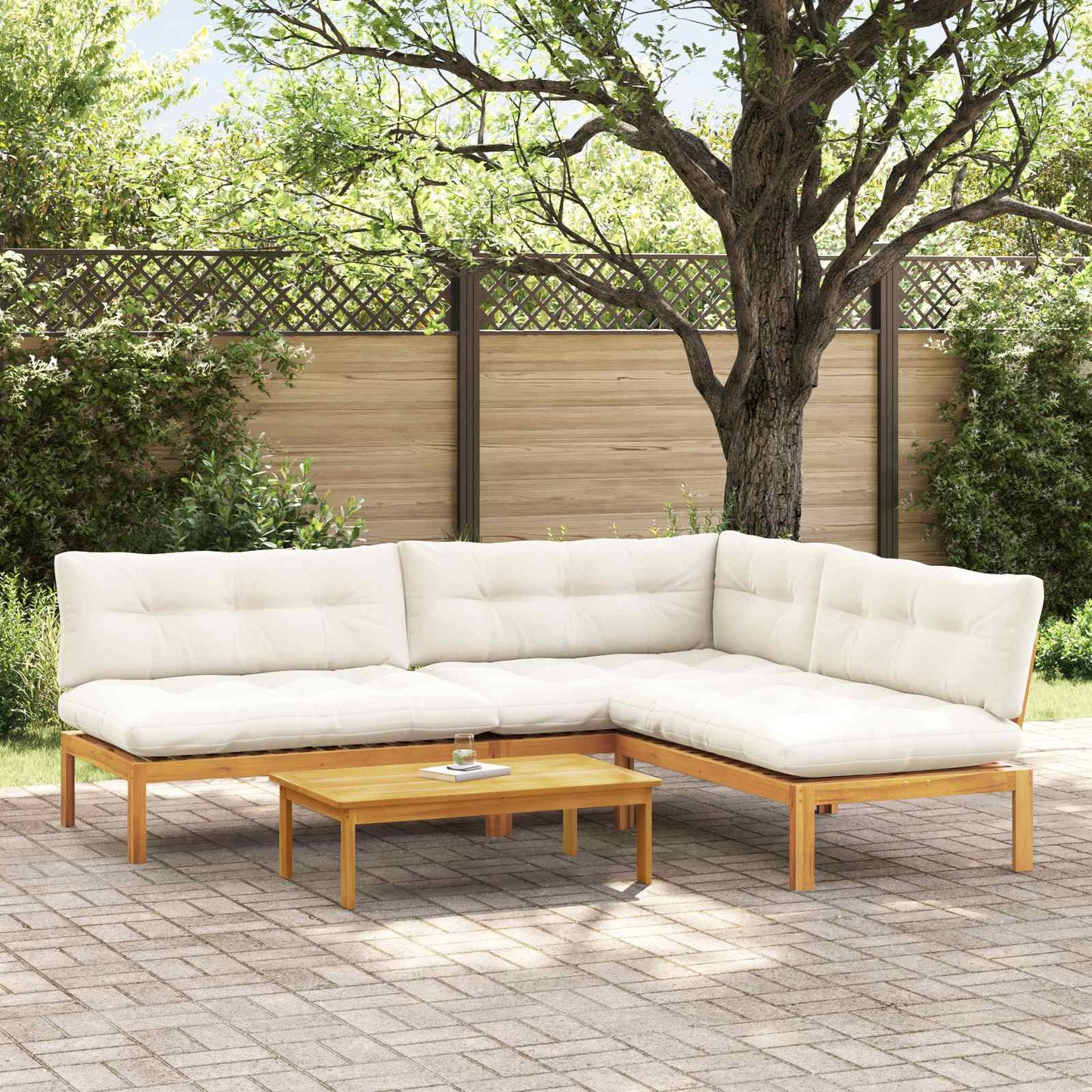 Garten-Ecksofas Aus Paletten 2 Stk. Massivholz Akazie