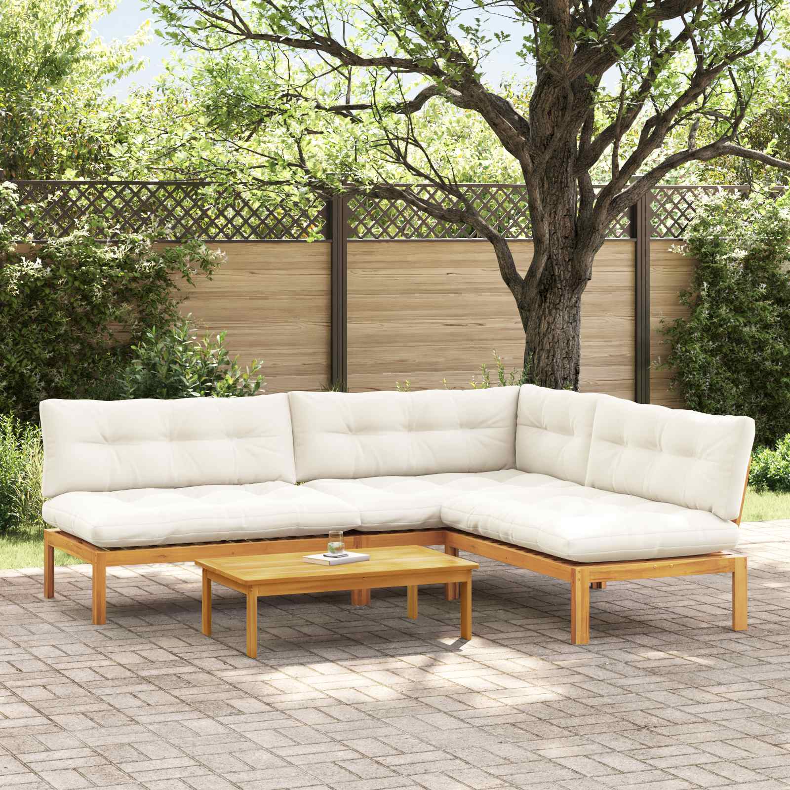 Garten-Ecksofas Aus Paletten 2 Stk. Massivholz Akazie