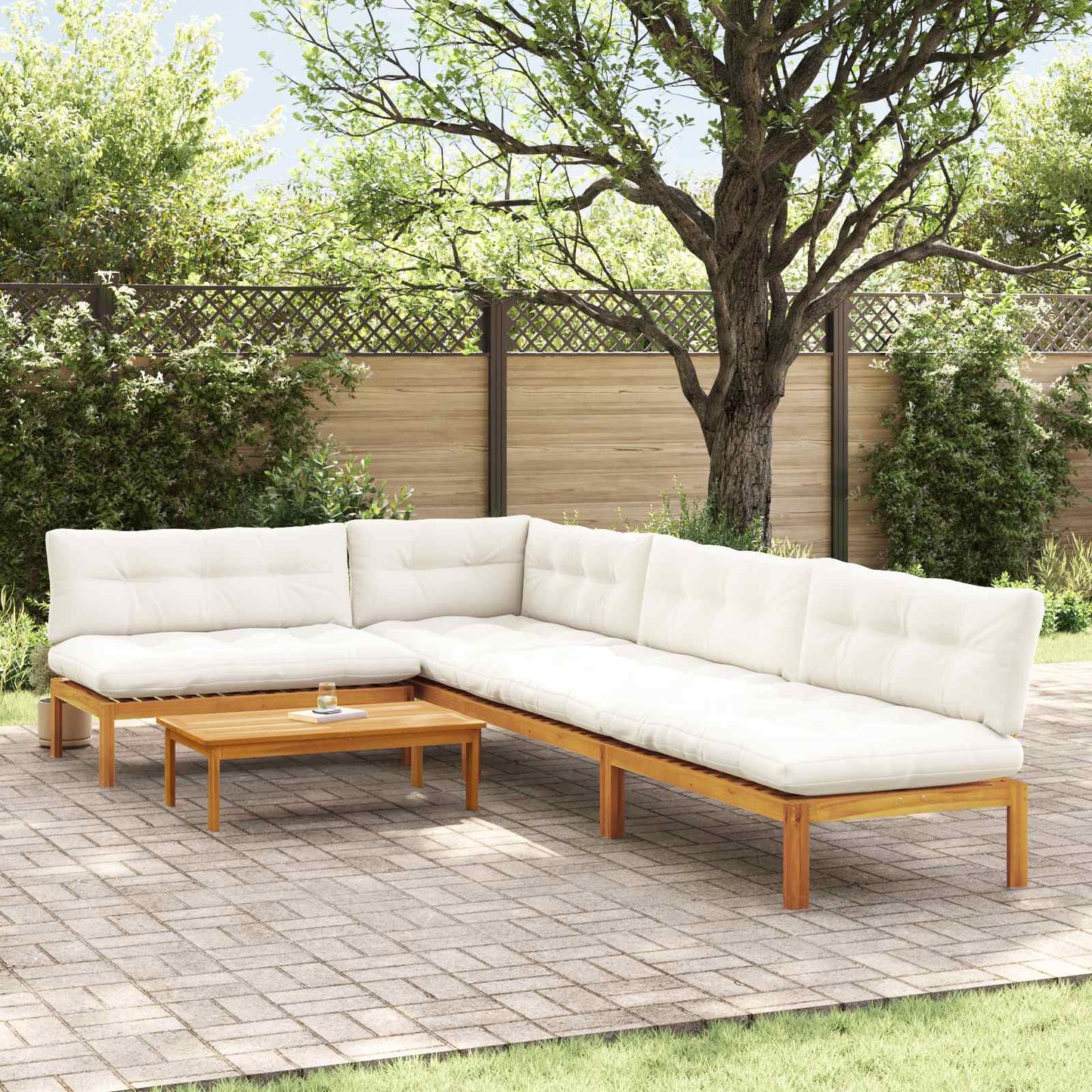 Garten-Ecksofas Aus Paletten 2 Stk. Massivholz Akazie