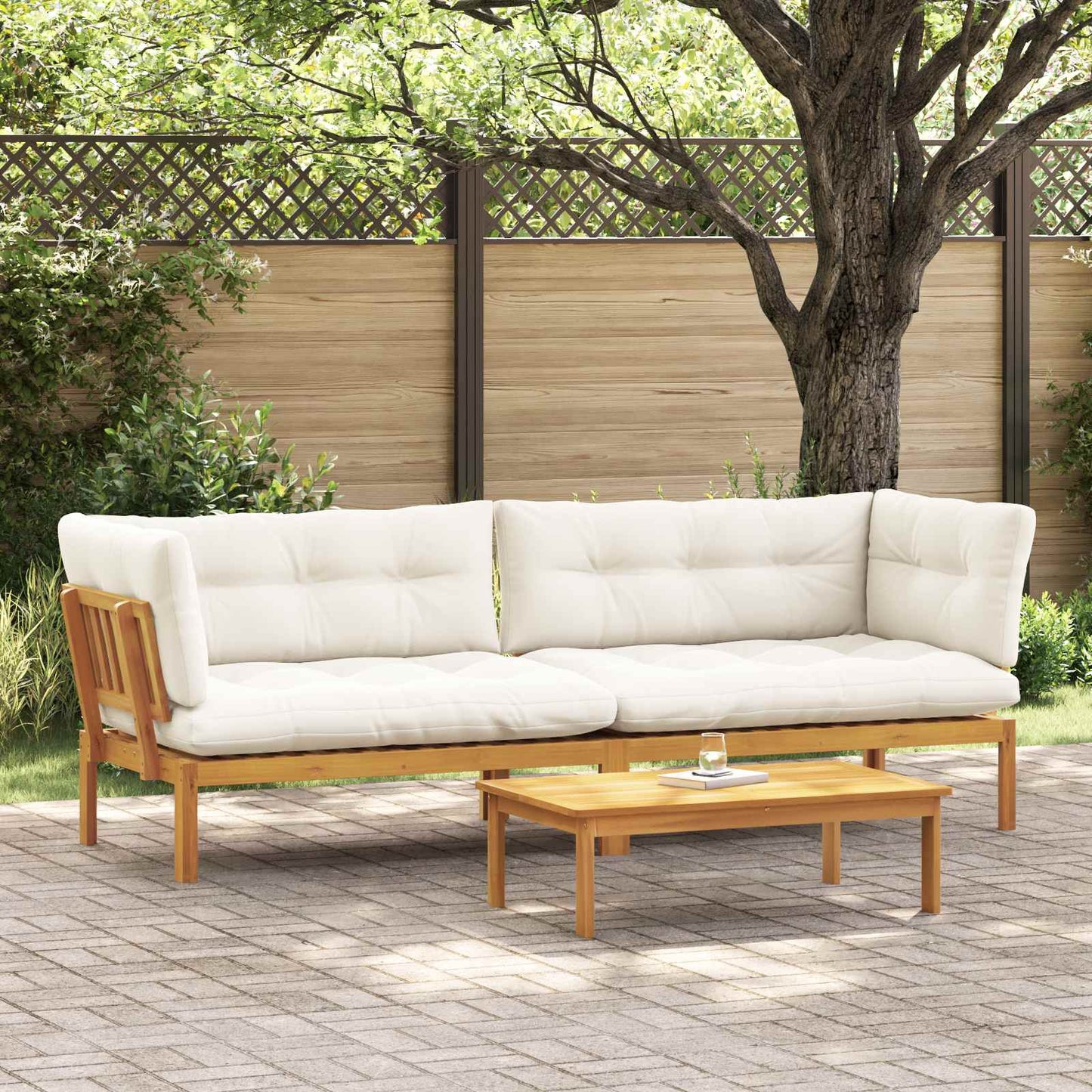 Garten-Ecksofas Aus Paletten 2 Stk. Massivholz Akazie