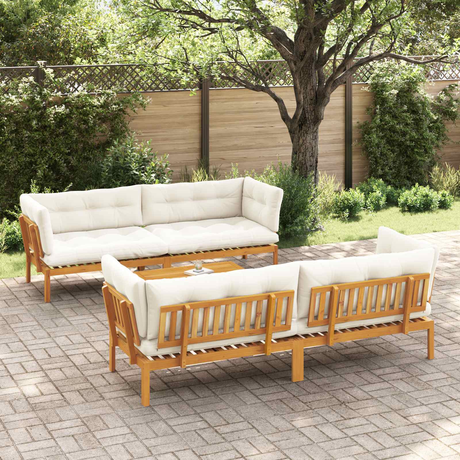 Garten-Ecksofas Aus Paletten 2 Stk. Massivholz Akazie