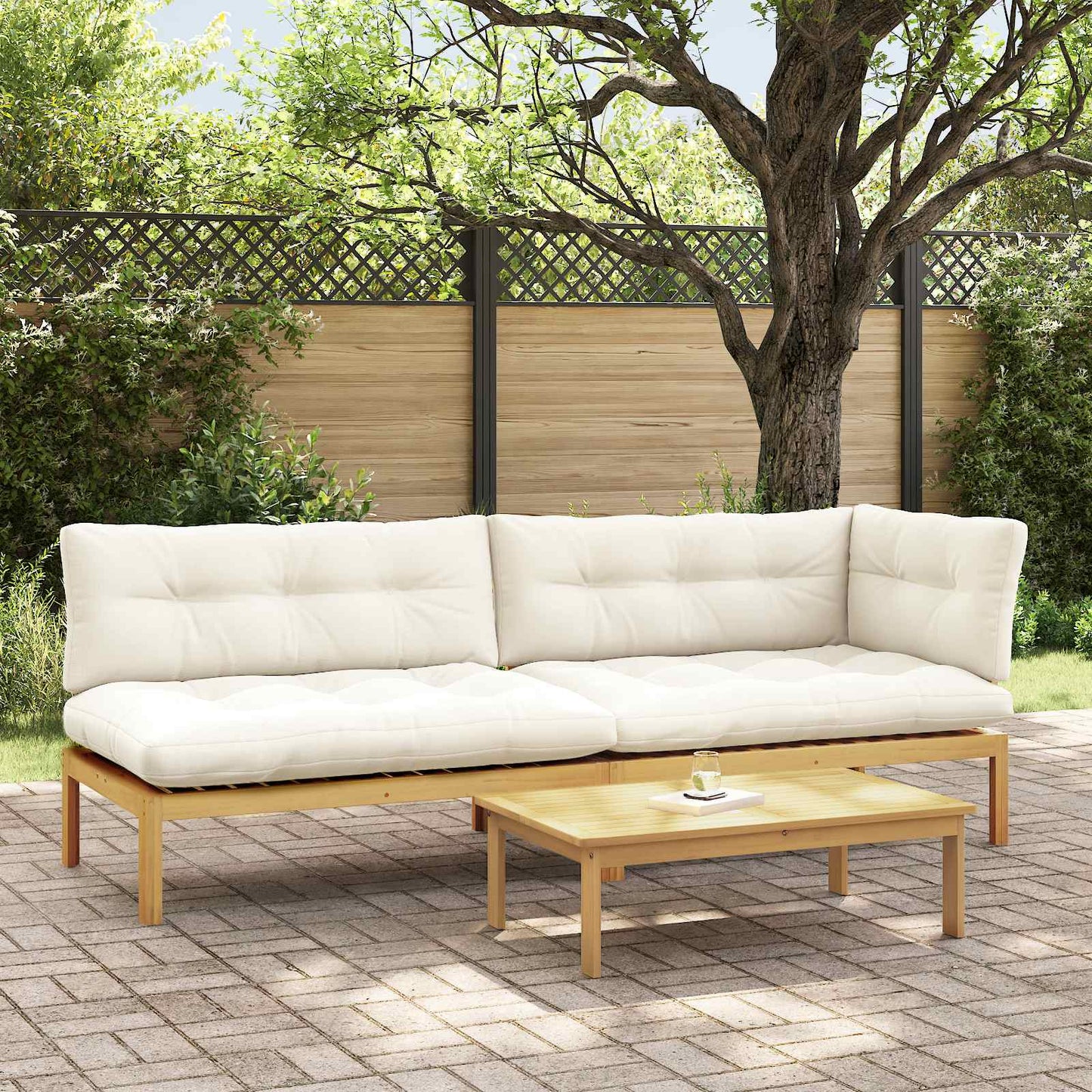 Garten-Ecksofas Aus Paletten 2 Stk. Massivholz Akazie
