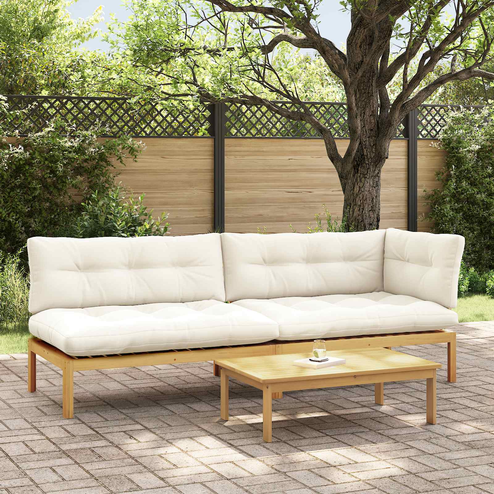 Garten-Ecksofas Aus Paletten 2 Stk. Massivholz Akazie