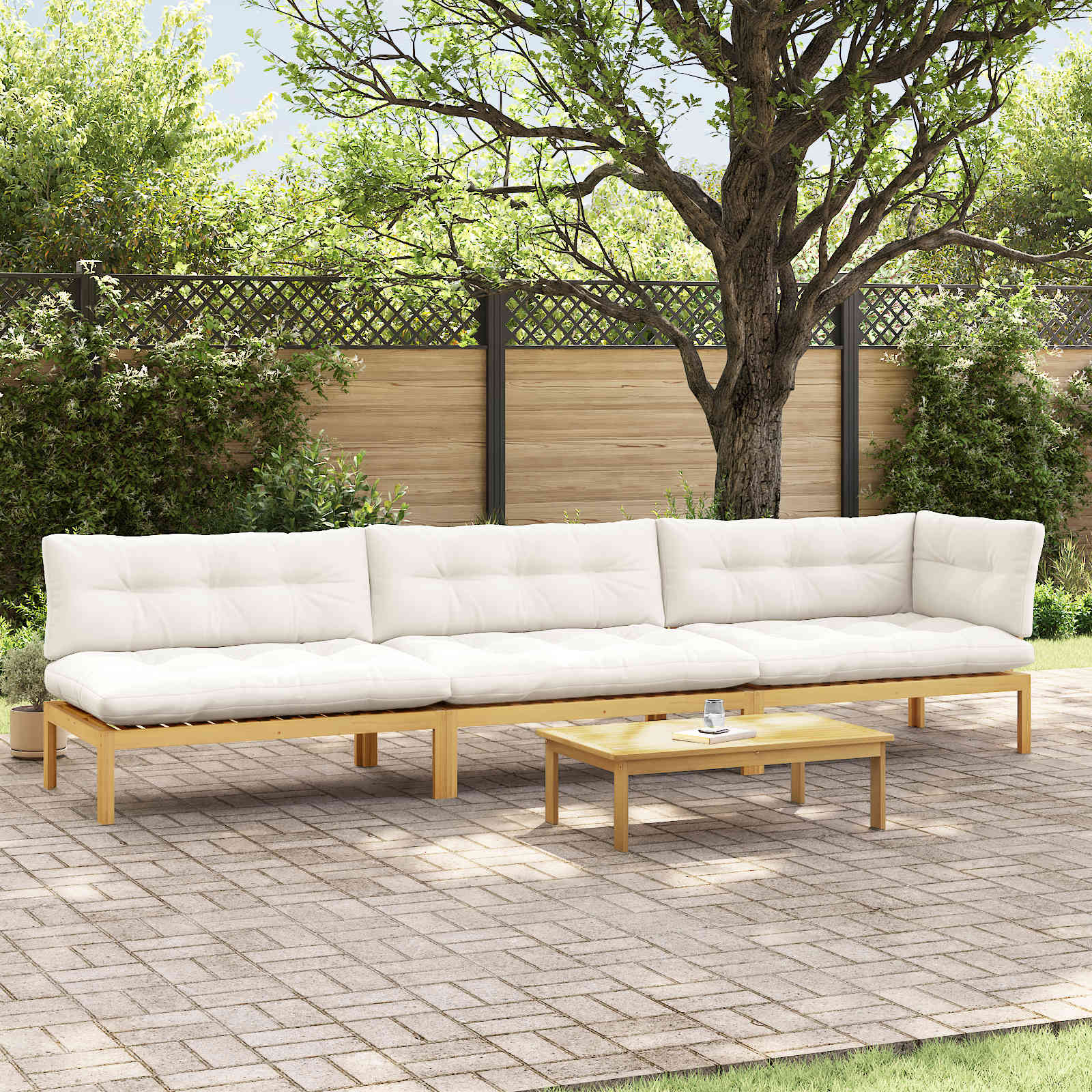 Garten-Ecksofas Aus Paletten 2 Stk. Massivholz Akazie