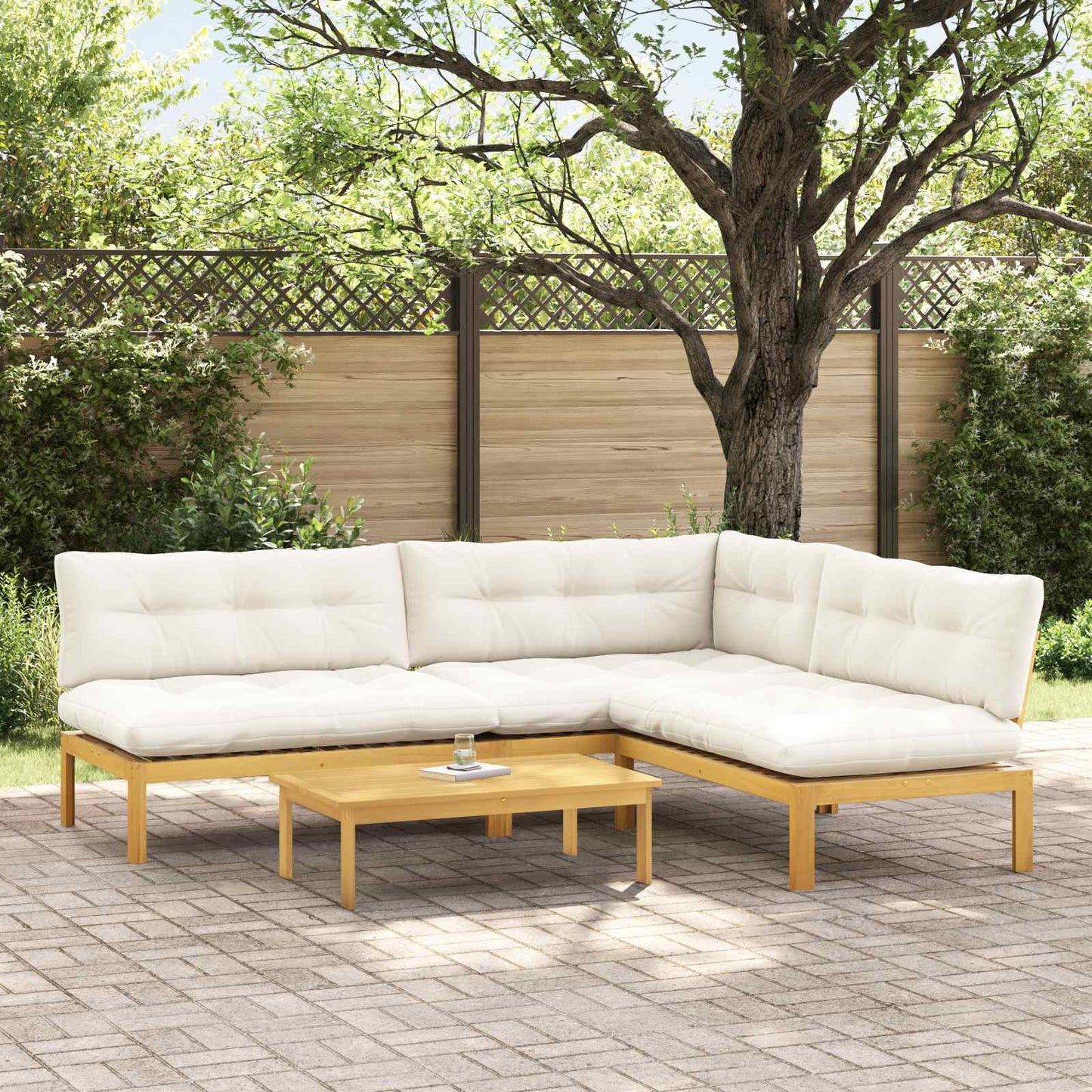 Garten-Ecksofas Aus Paletten 2 Stk. Massivholz Akazie