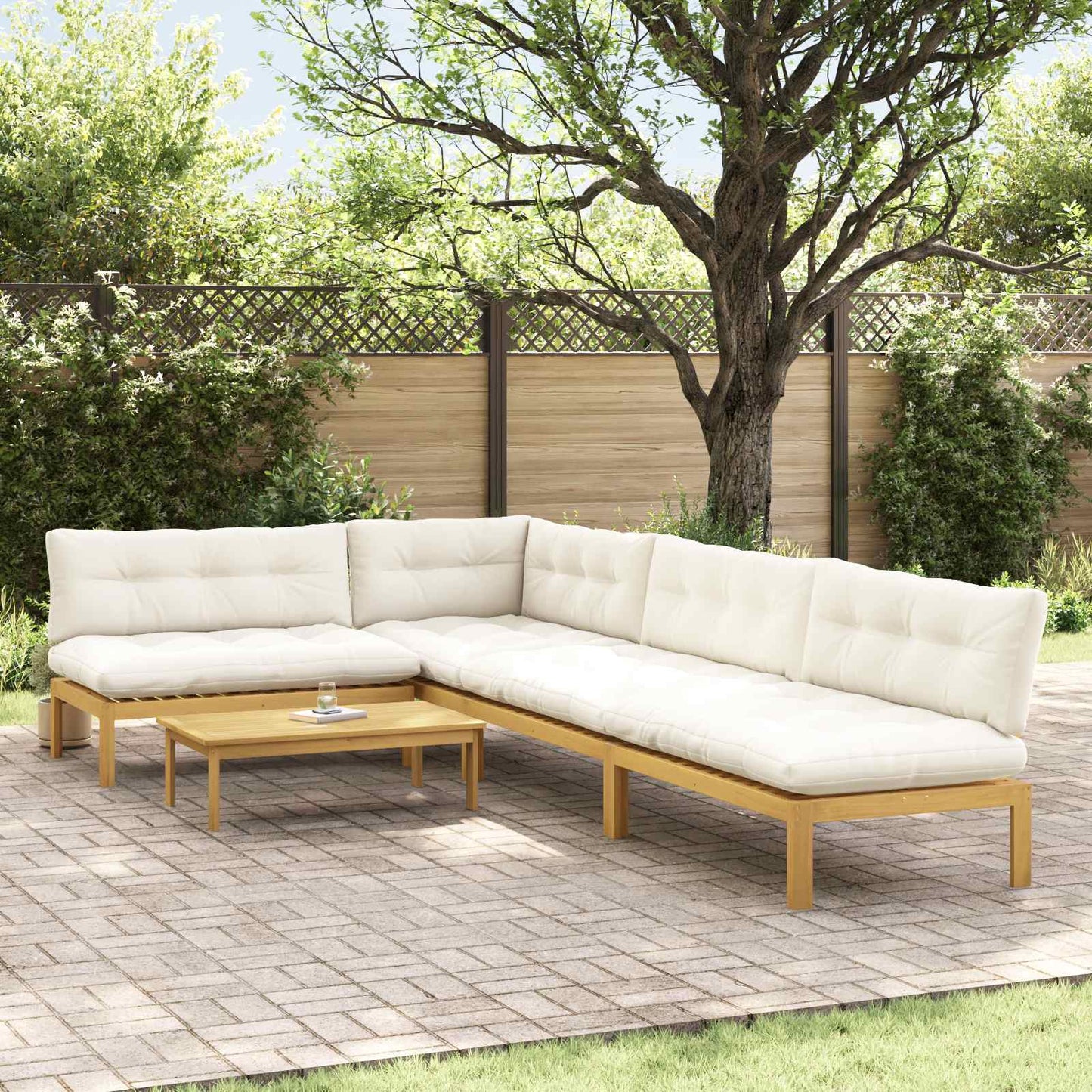 Garten-Ecksofas Aus Paletten 2 Stk. Massivholz Akazie