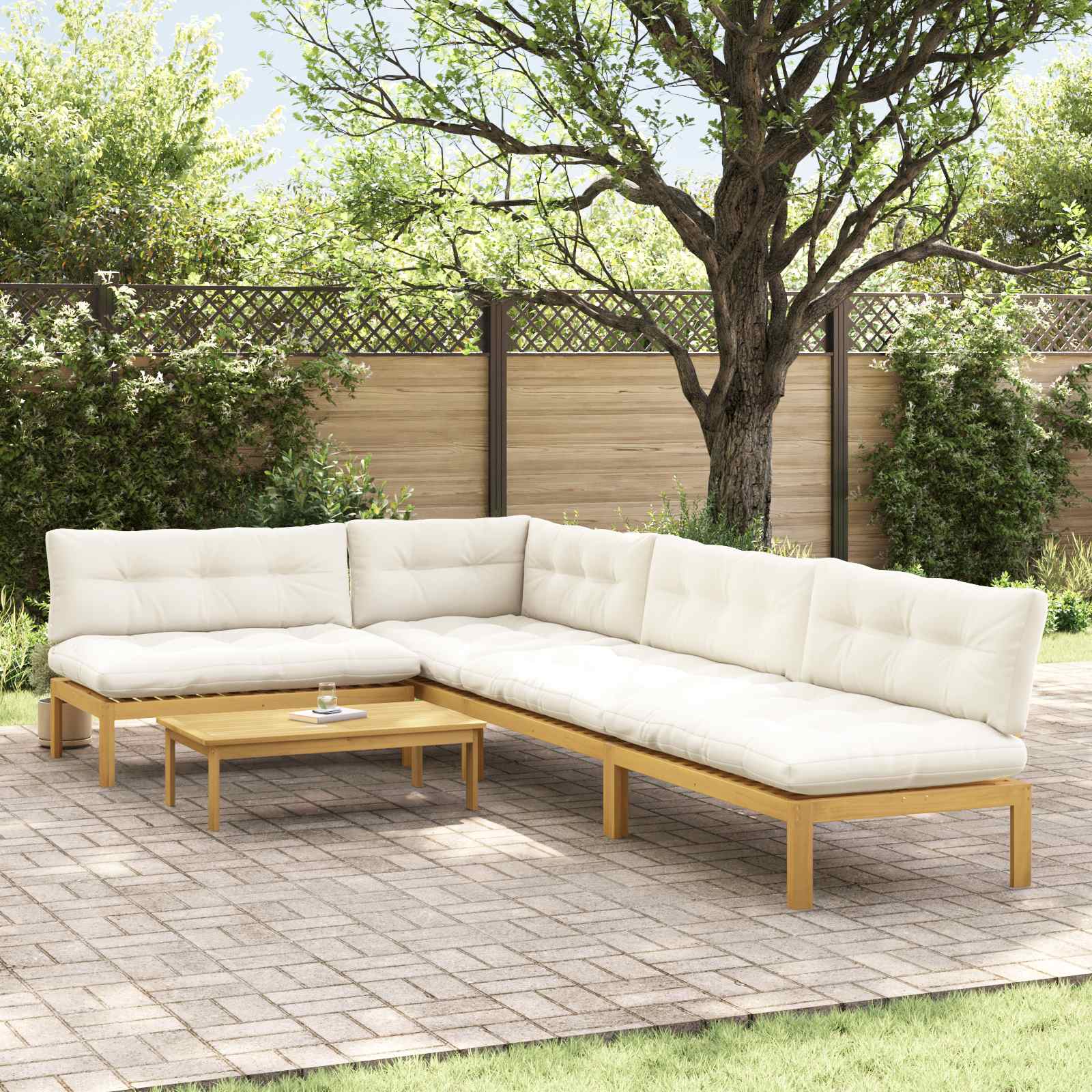 Garten-Ecksofas Aus Paletten 2 Stk. Massivholz Akazie