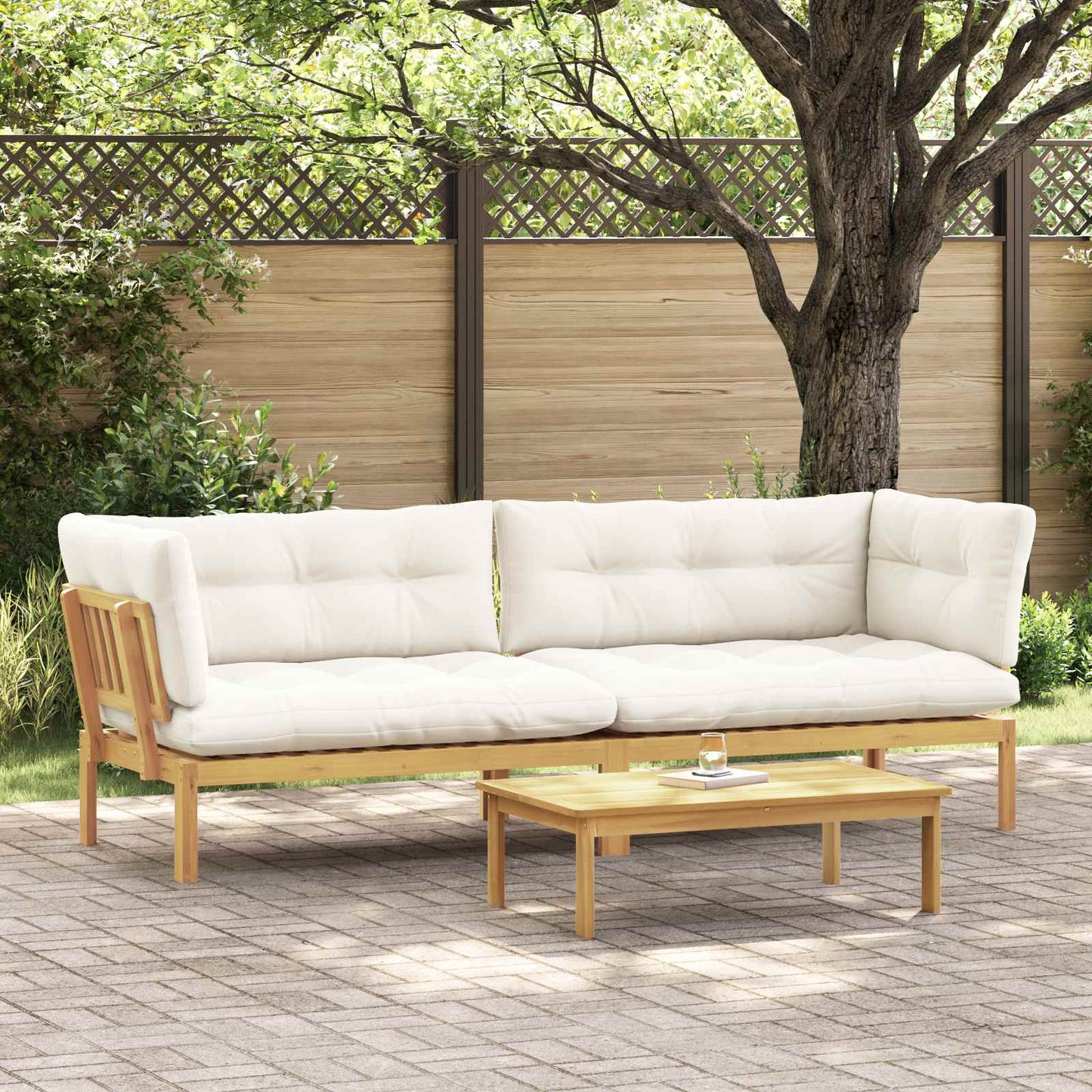 Garten-Ecksofas Aus Paletten 2 Stk. Massivholz Akazie