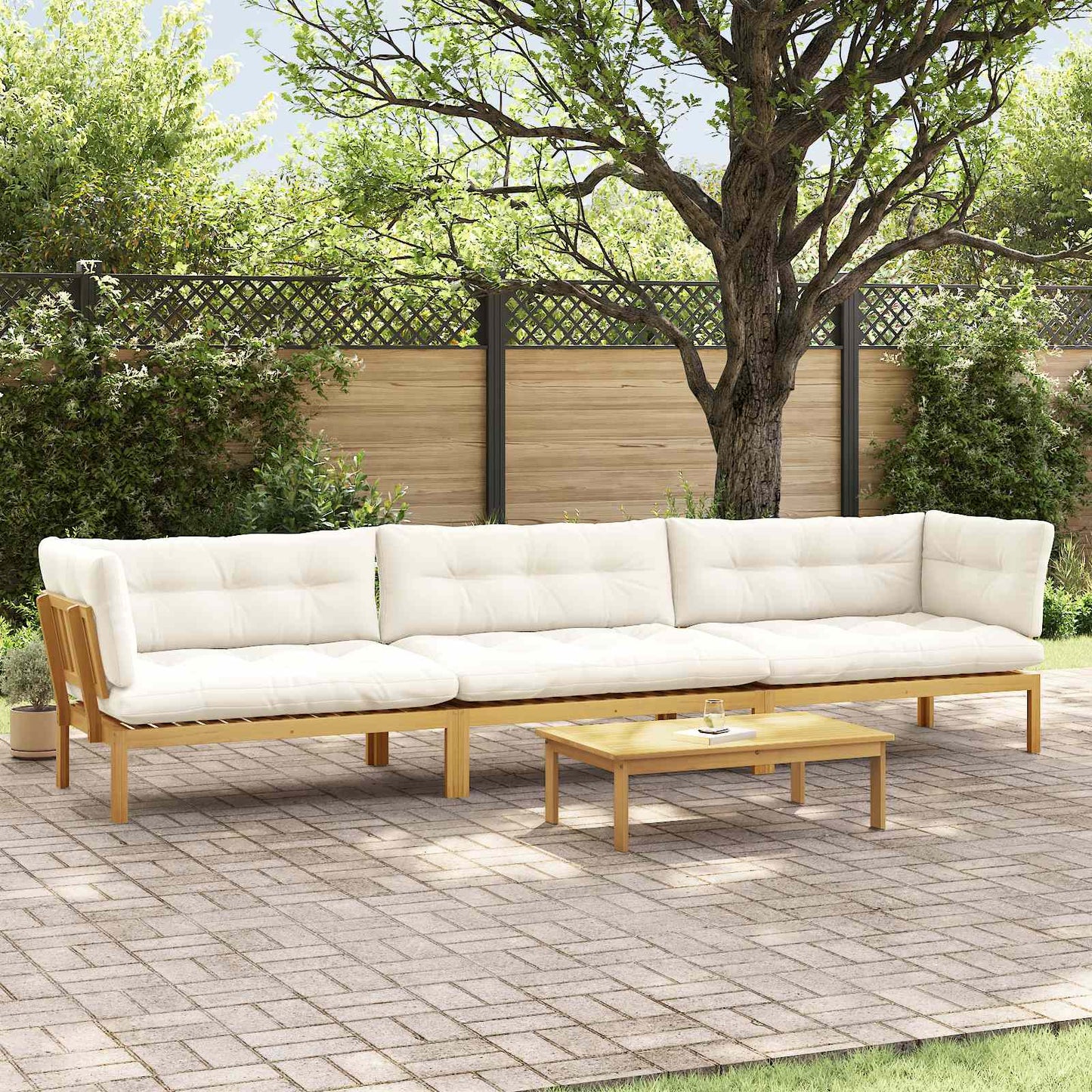 Garten-Ecksofas Aus Paletten 2 Stk. Massivholz Akazie