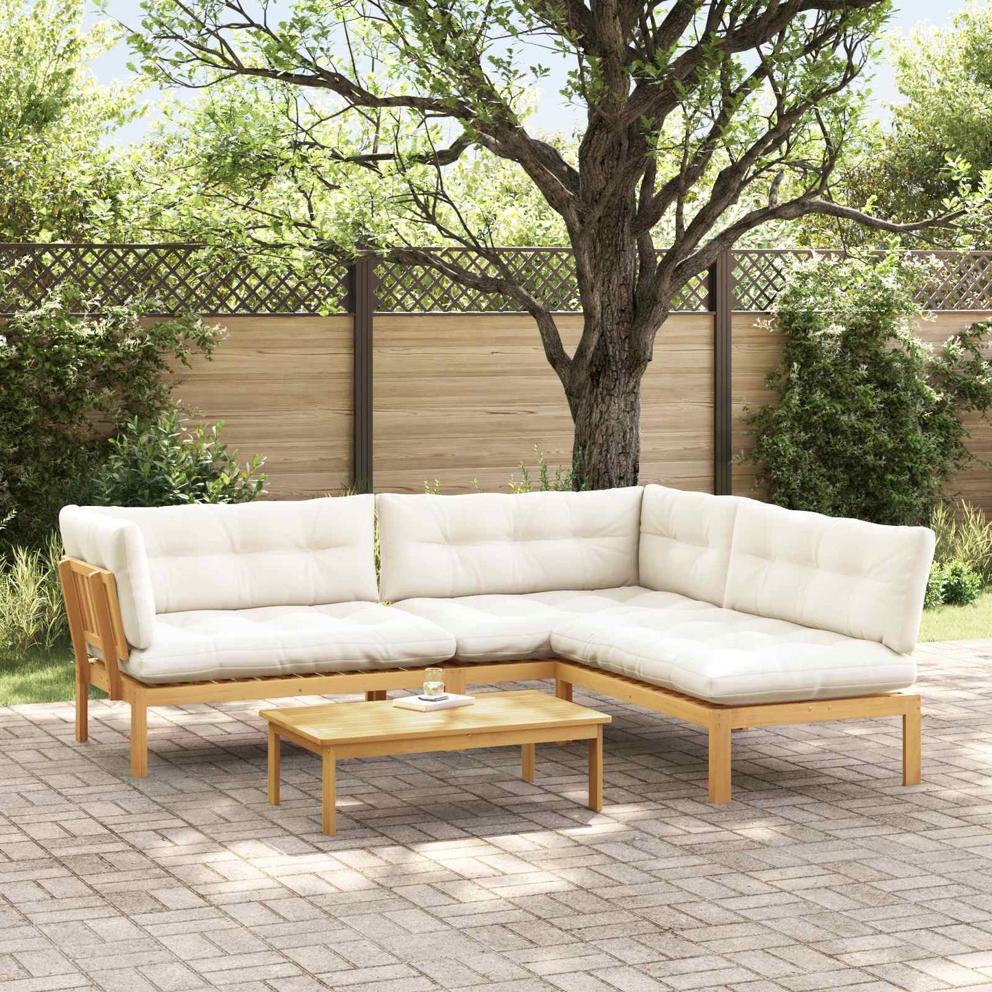 Garten-Ecksofas Aus Paletten 2 Stk. Massivholz Akazie