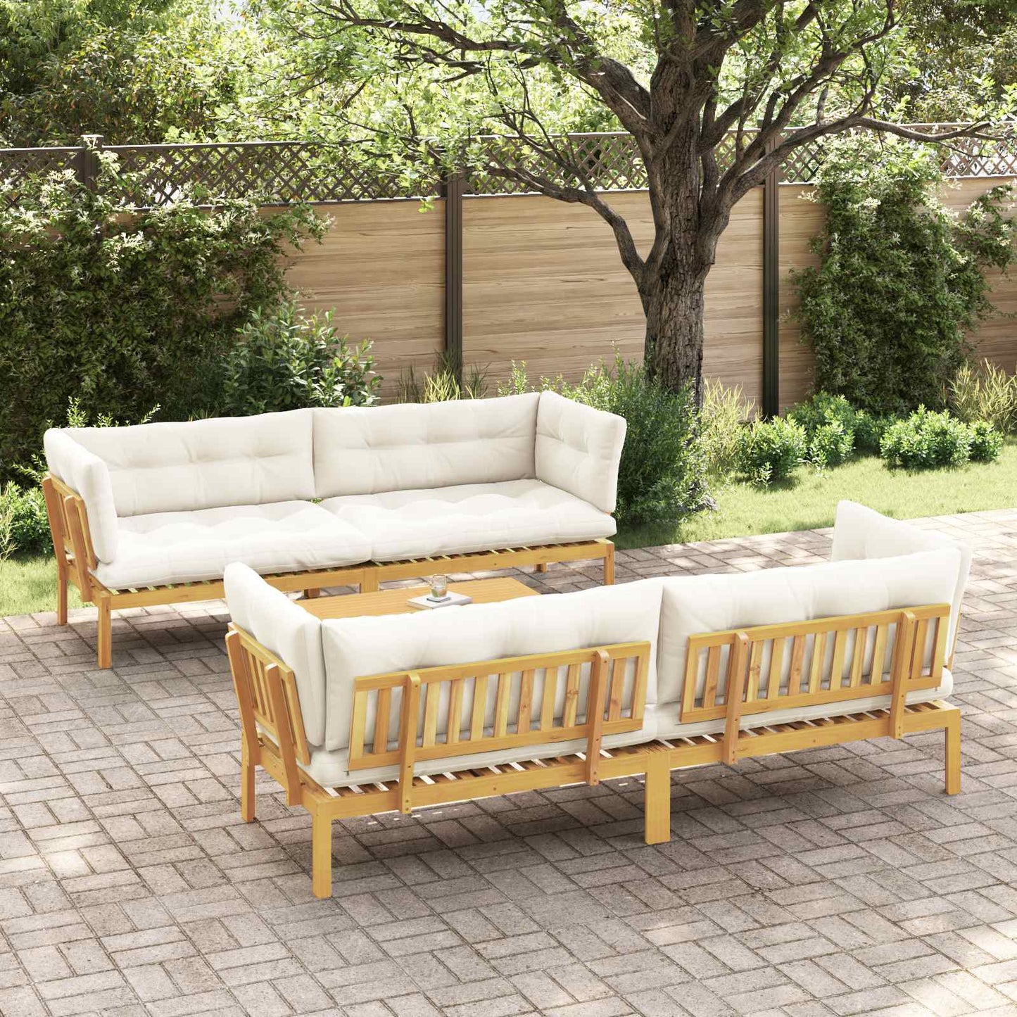 Garten-Ecksofas Aus Paletten 2 Stk. Massivholz Akazie