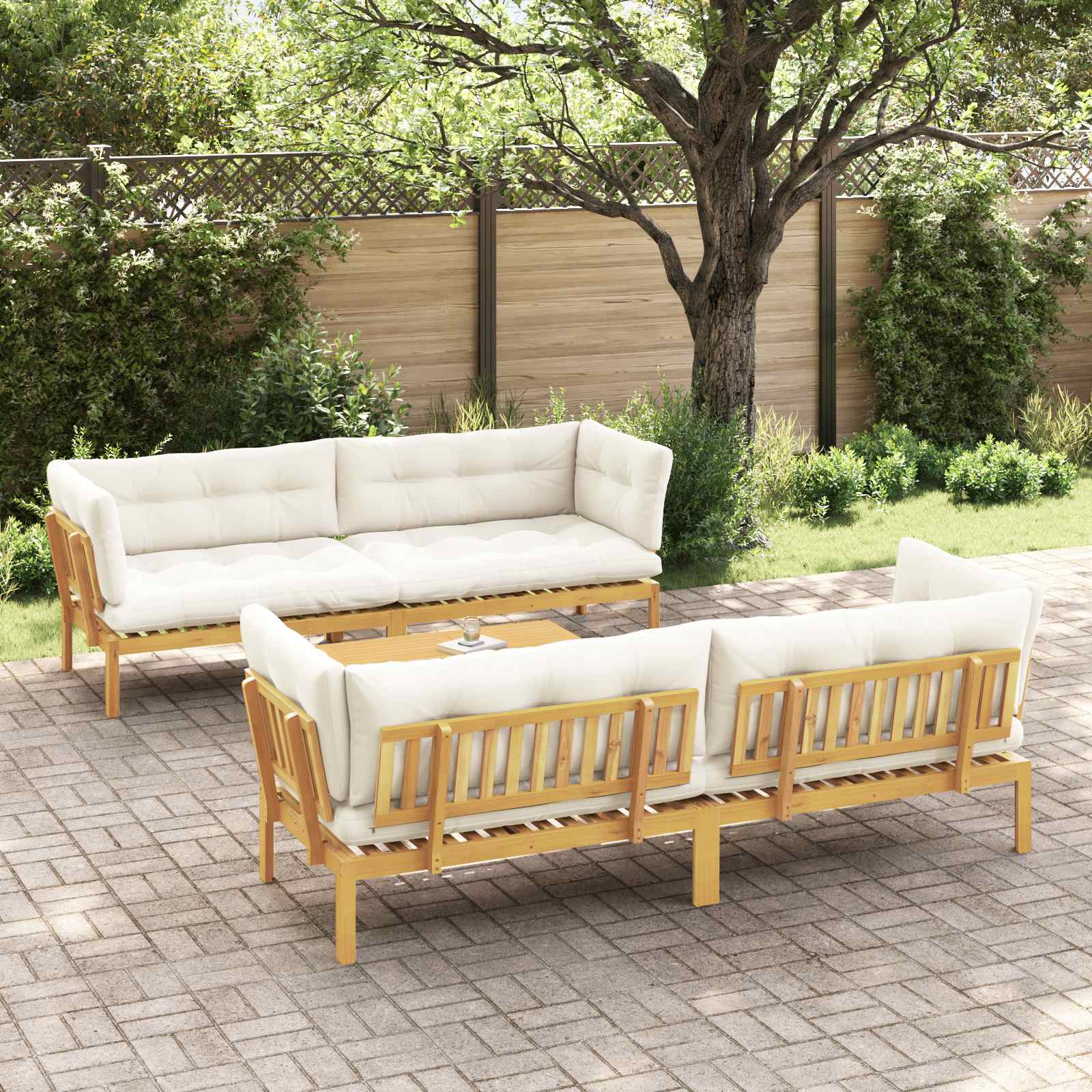 Garten-Ecksofas Aus Paletten 2 Stk. Massivholz Akazie