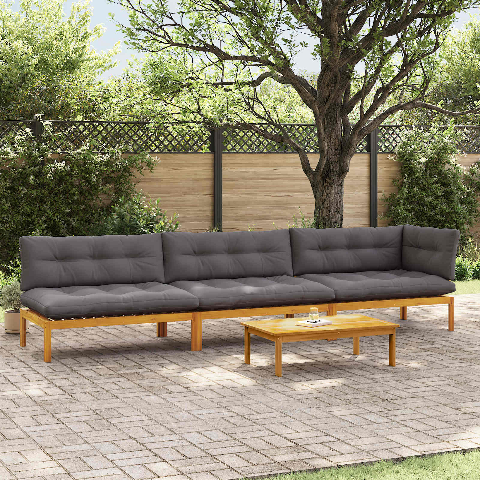 Garten-Ecksofas Aus Paletten 2 Stk. Massivholz Akazie