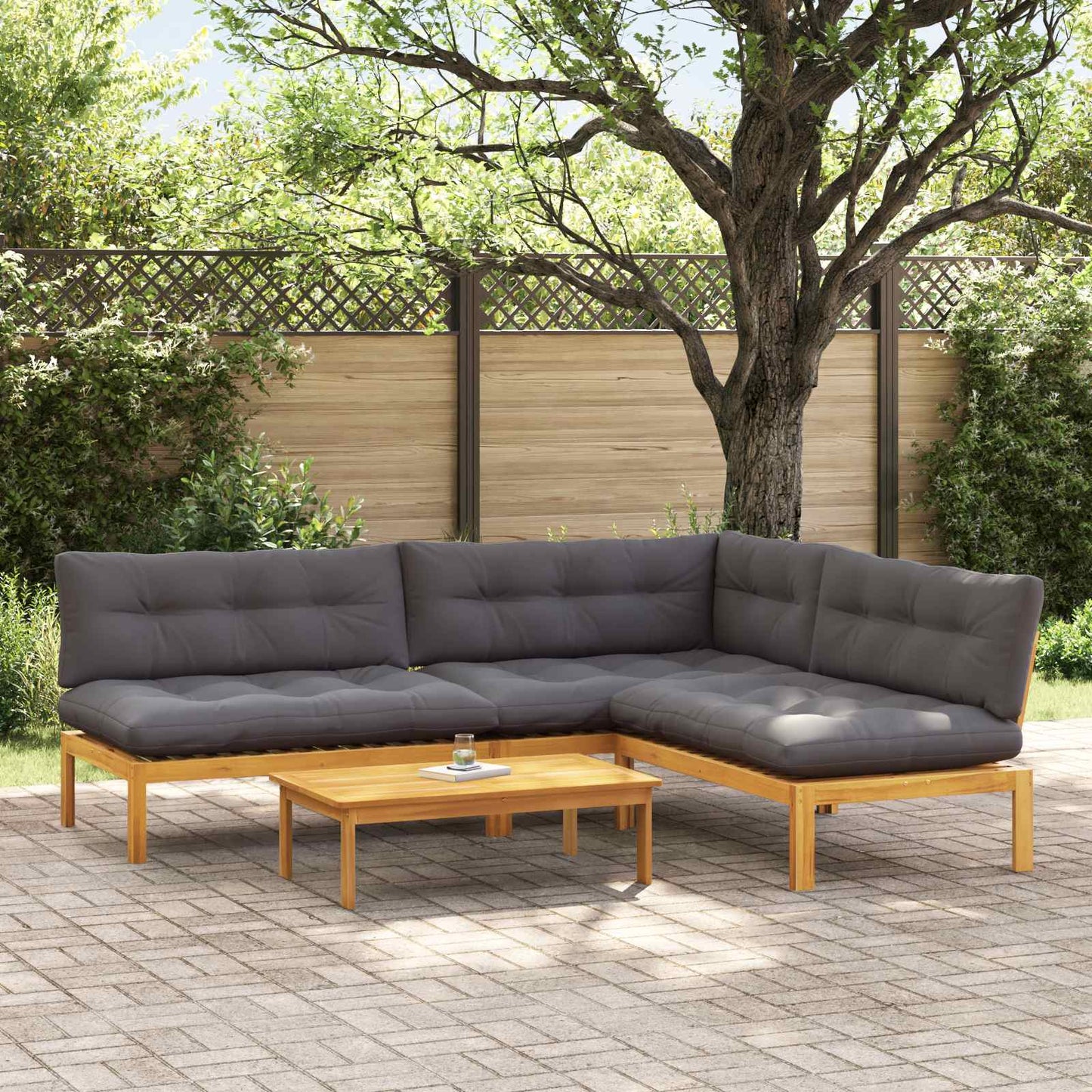 Garten-Ecksofas Aus Paletten 2 Stk. Massivholz Akazie