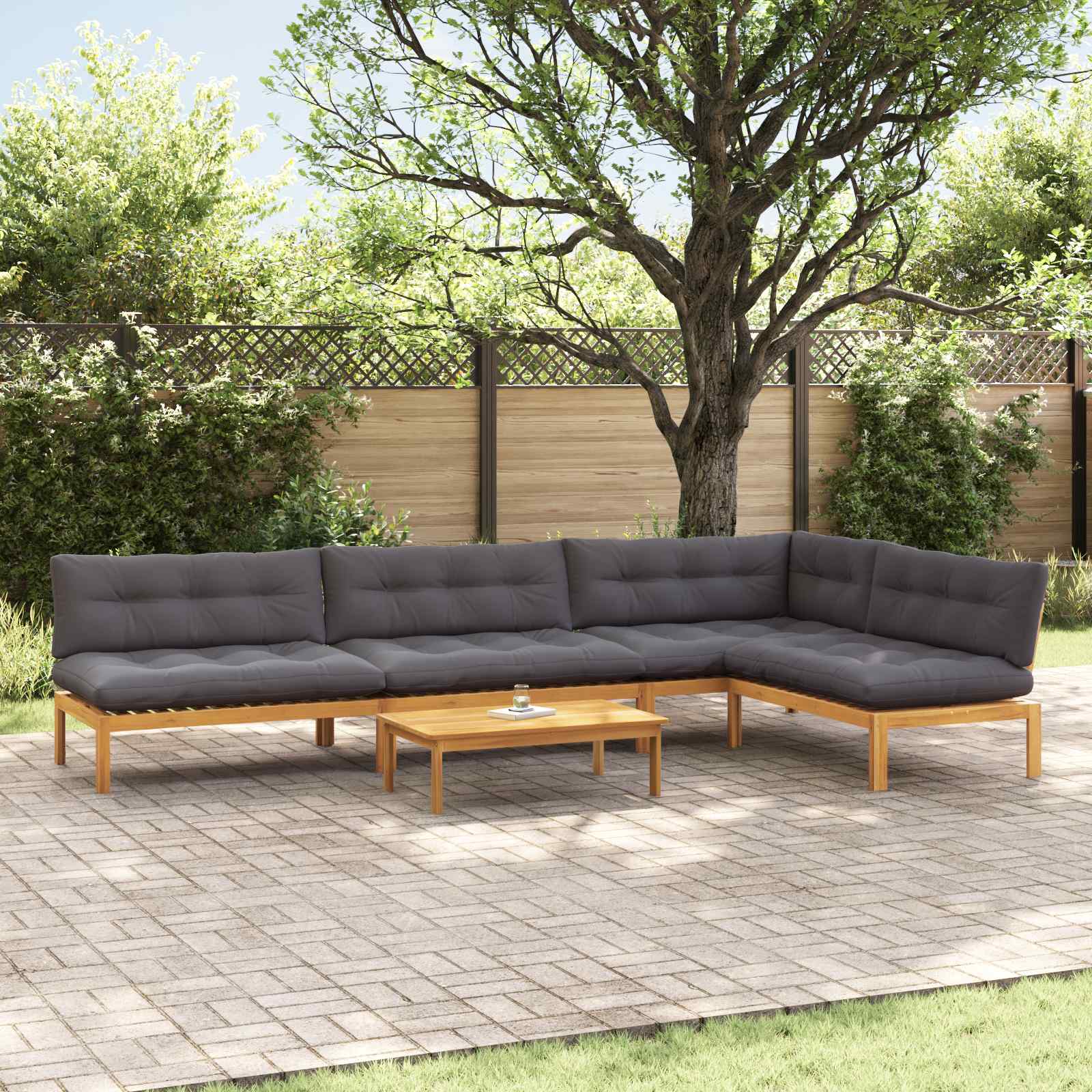 Garten-Ecksofas Aus Paletten 2 Stk. Massivholz Akazie