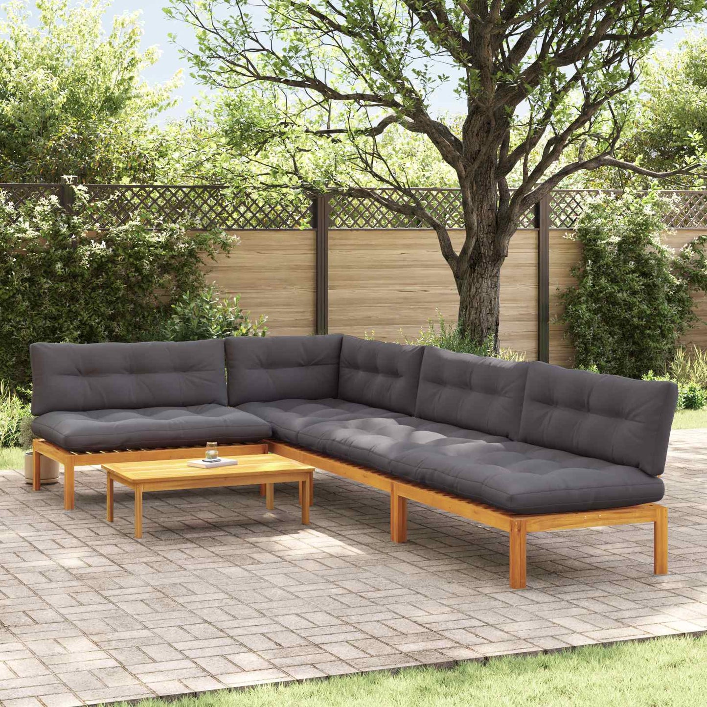 Garten-Ecksofas Aus Paletten 2 Stk. Massivholz Akazie