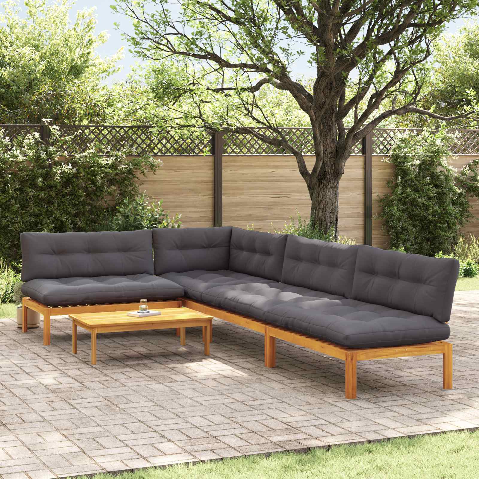 Garten-Ecksofas Aus Paletten 2 Stk. Massivholz Akazie