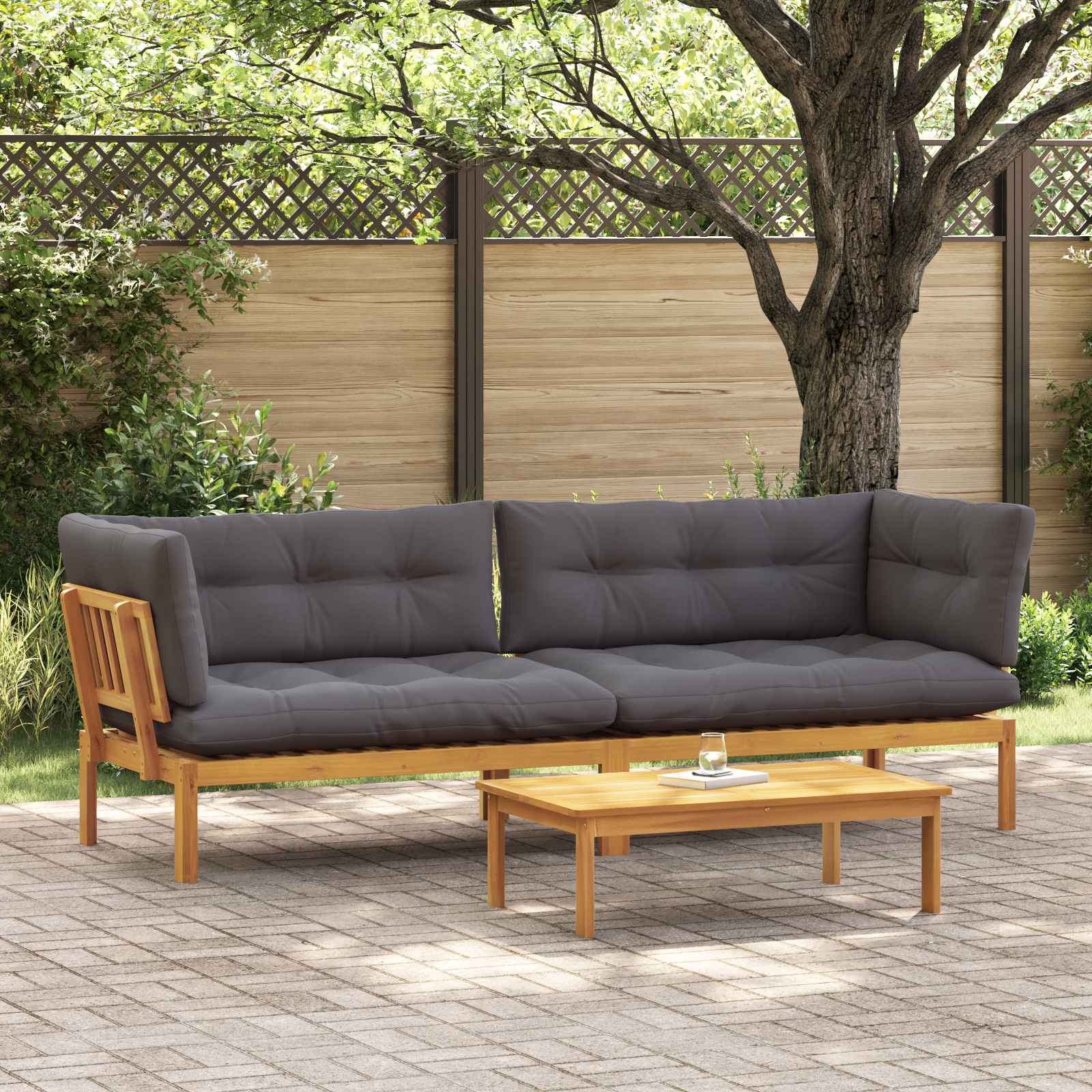 Garten-Ecksofas Aus Paletten 2 Stk. Massivholz Akazie