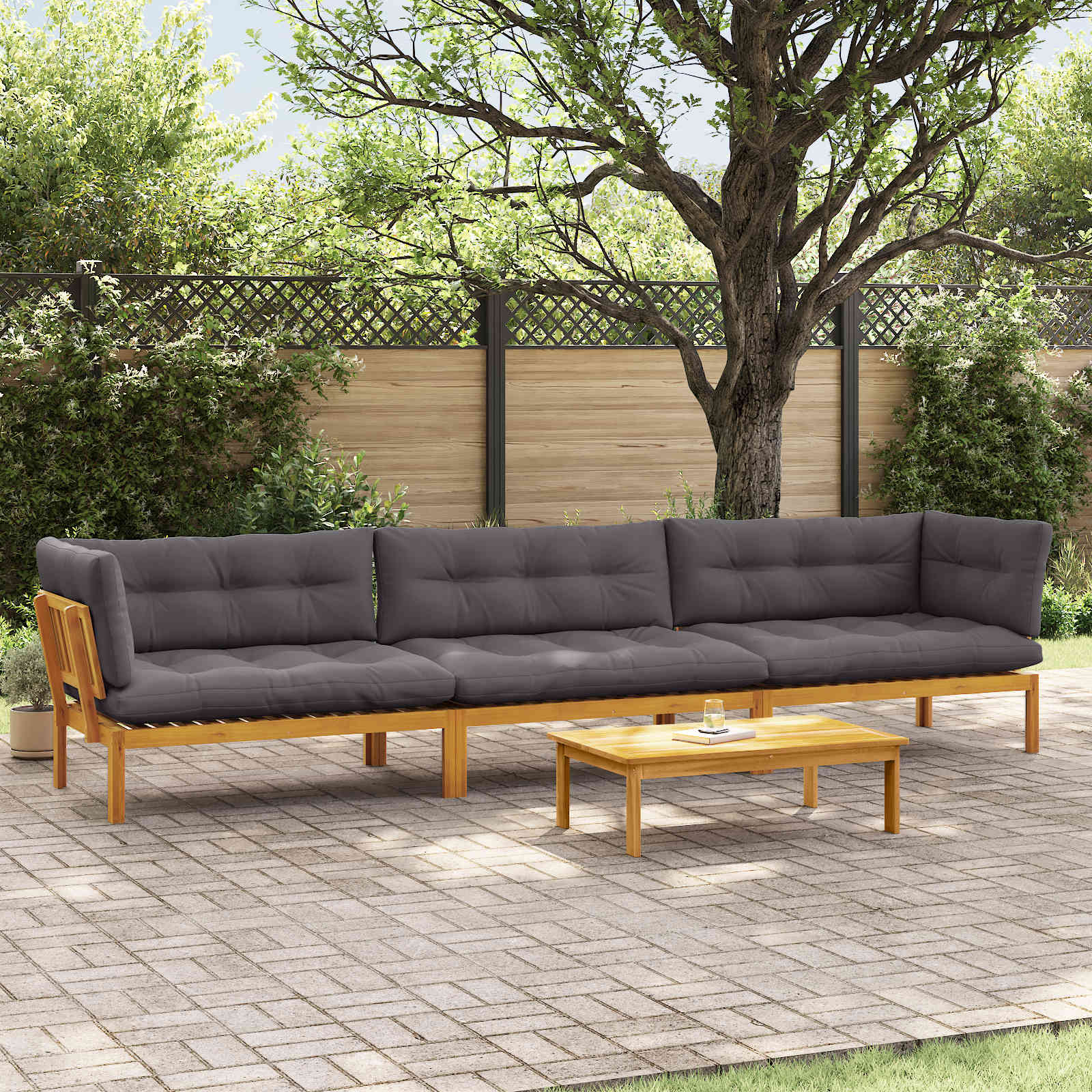 Garten-Ecksofas Aus Paletten 2 Stk. Massivholz Akazie