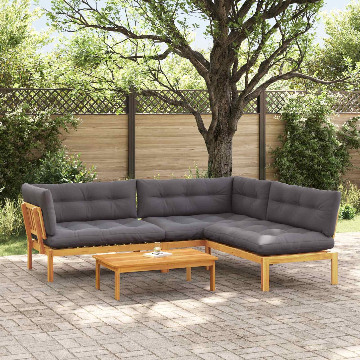 Garten-Ecksofas Aus Paletten 2 Stk. Massivholz Akazie