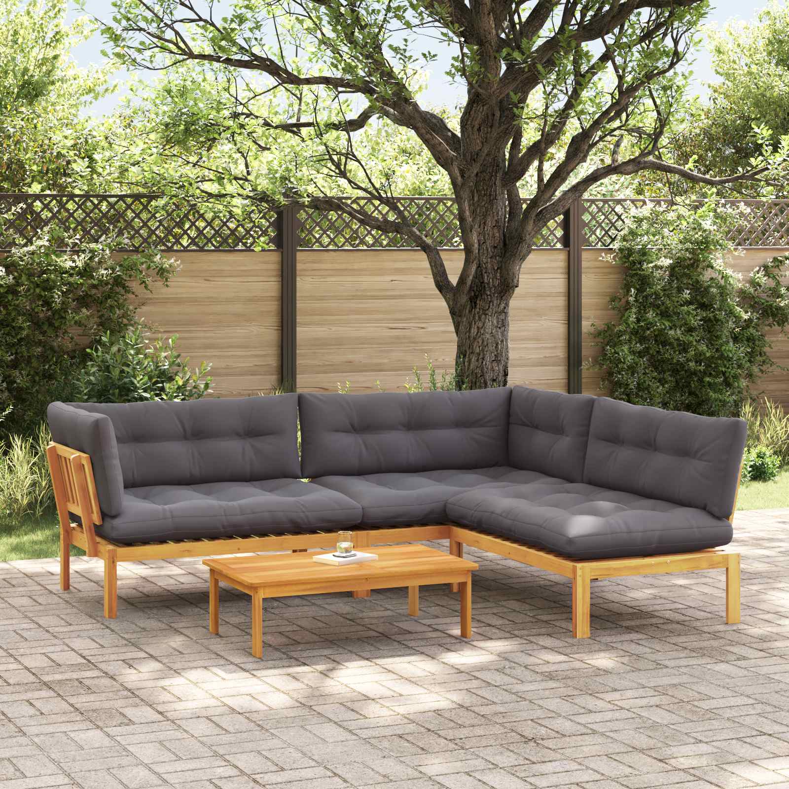 Garten-Ecksofas Aus Paletten 2 Stk. Massivholz Akazie