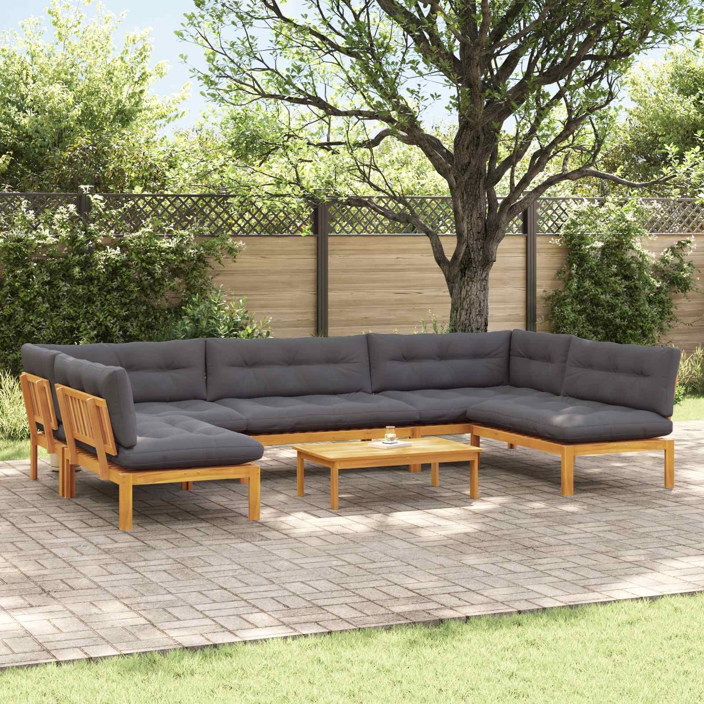 Garten-Ecksofas Aus Paletten 2 Stk. Massivholz Akazie