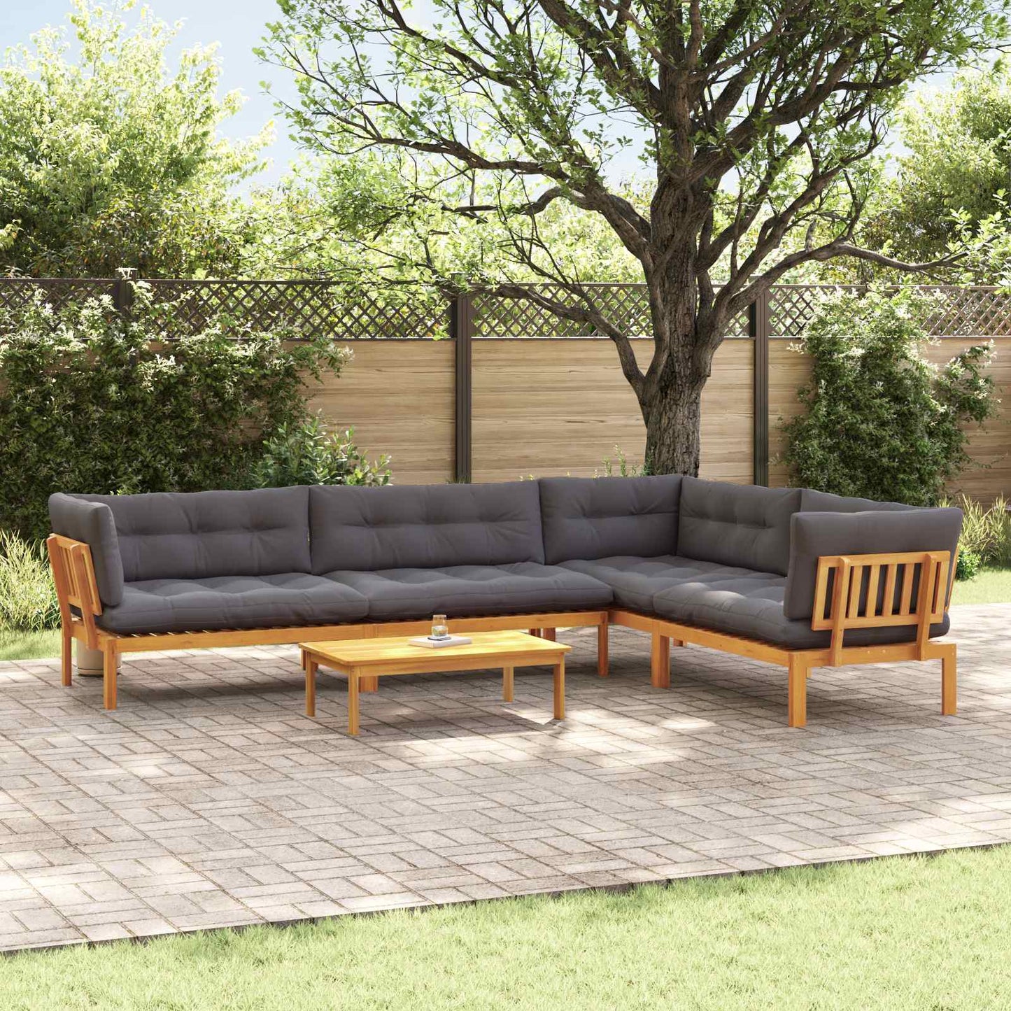 Garten-Ecksofas Aus Paletten 2 Stk. Massivholz Akazie