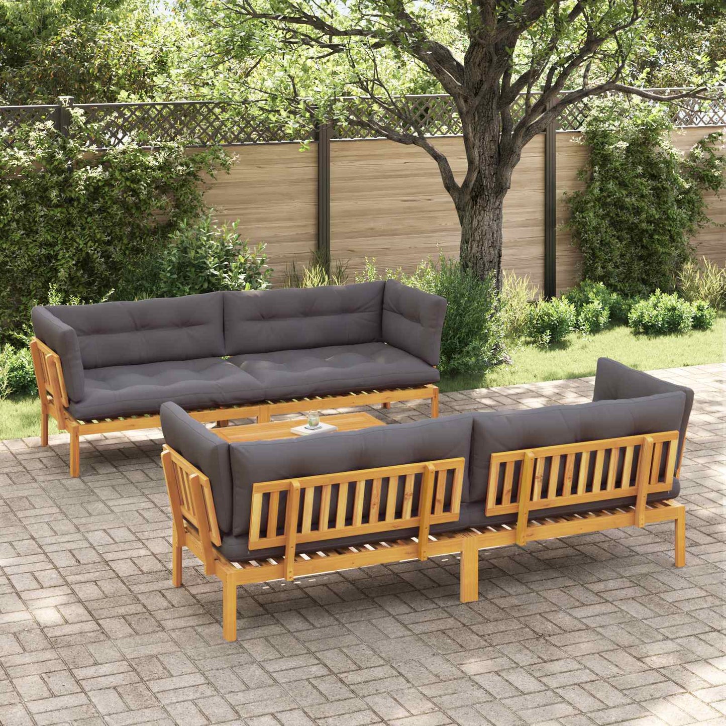 Garten-Ecksofas Aus Paletten 2 Stk. Massivholz Akazie