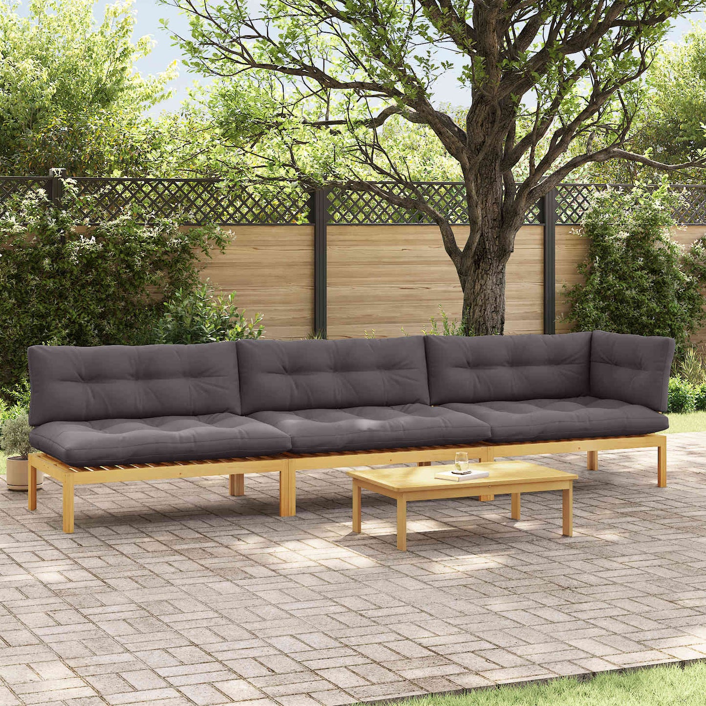 Garten-Ecksofas Aus Paletten 2 Stk. Massivholz Akazie