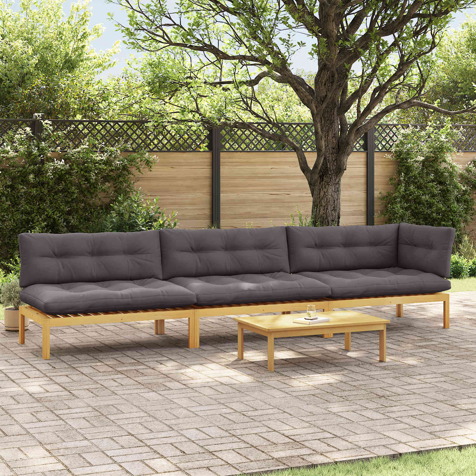 Garten-Ecksofas Aus Paletten 2 Stk. Massivholz Akazie
