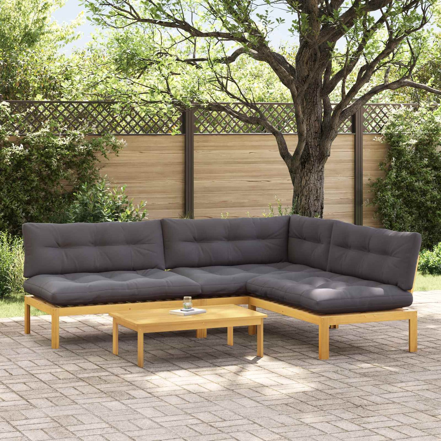 Garten-Ecksofas Aus Paletten 2 Stk. Massivholz Akazie