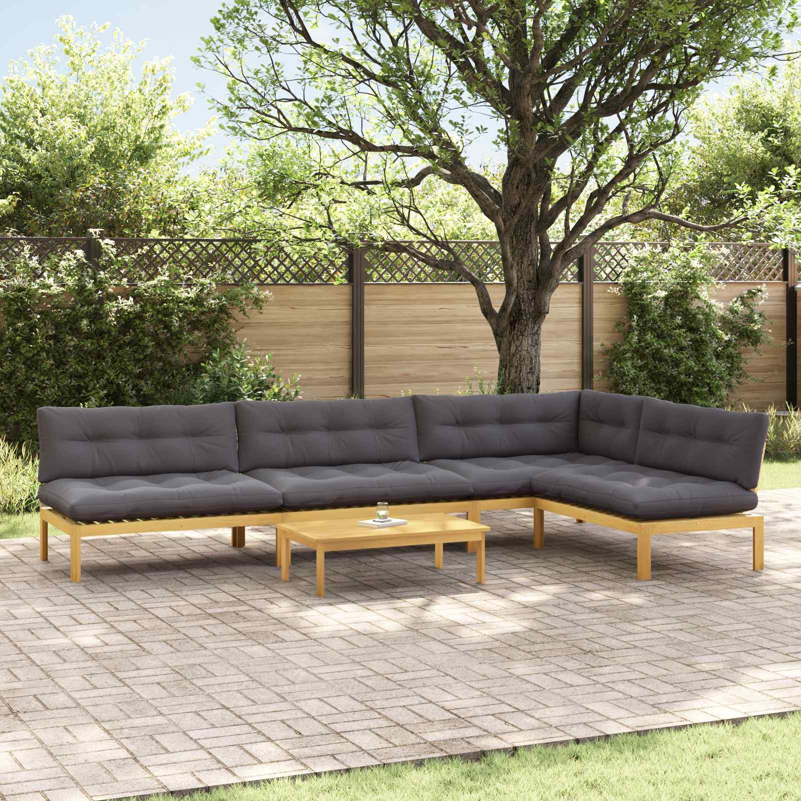 Garten-Ecksofas Aus Paletten 2 Stk. Massivholz Akazie