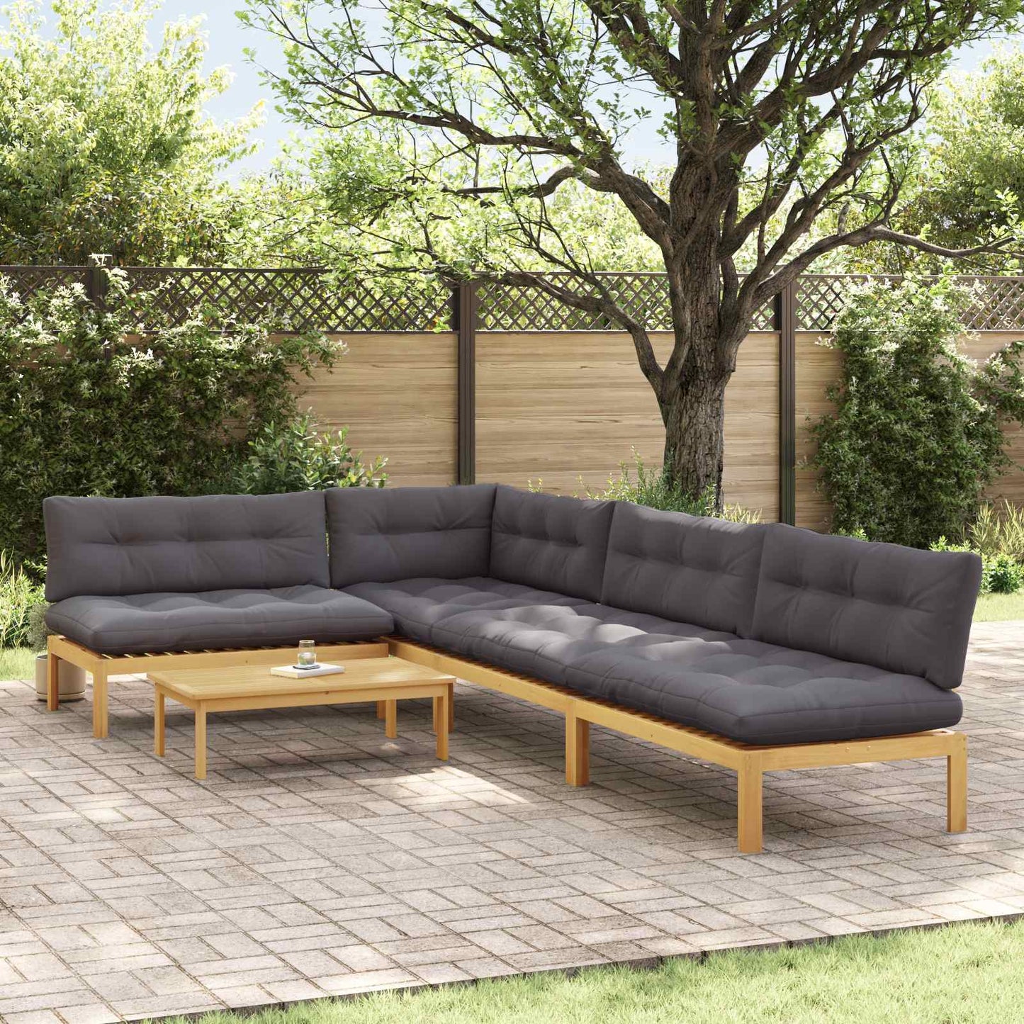 Garten-Ecksofas Aus Paletten 2 Stk. Massivholz Akazie