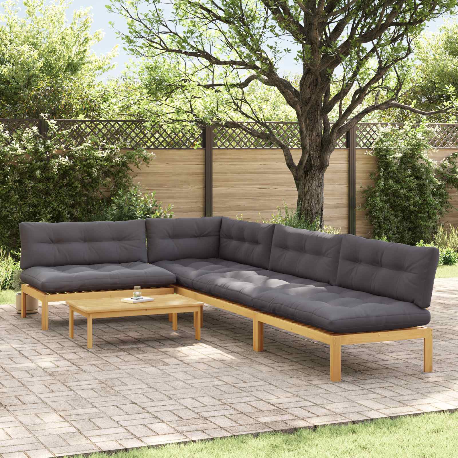 Garten-Ecksofas Aus Paletten 2 Stk. Massivholz Akazie