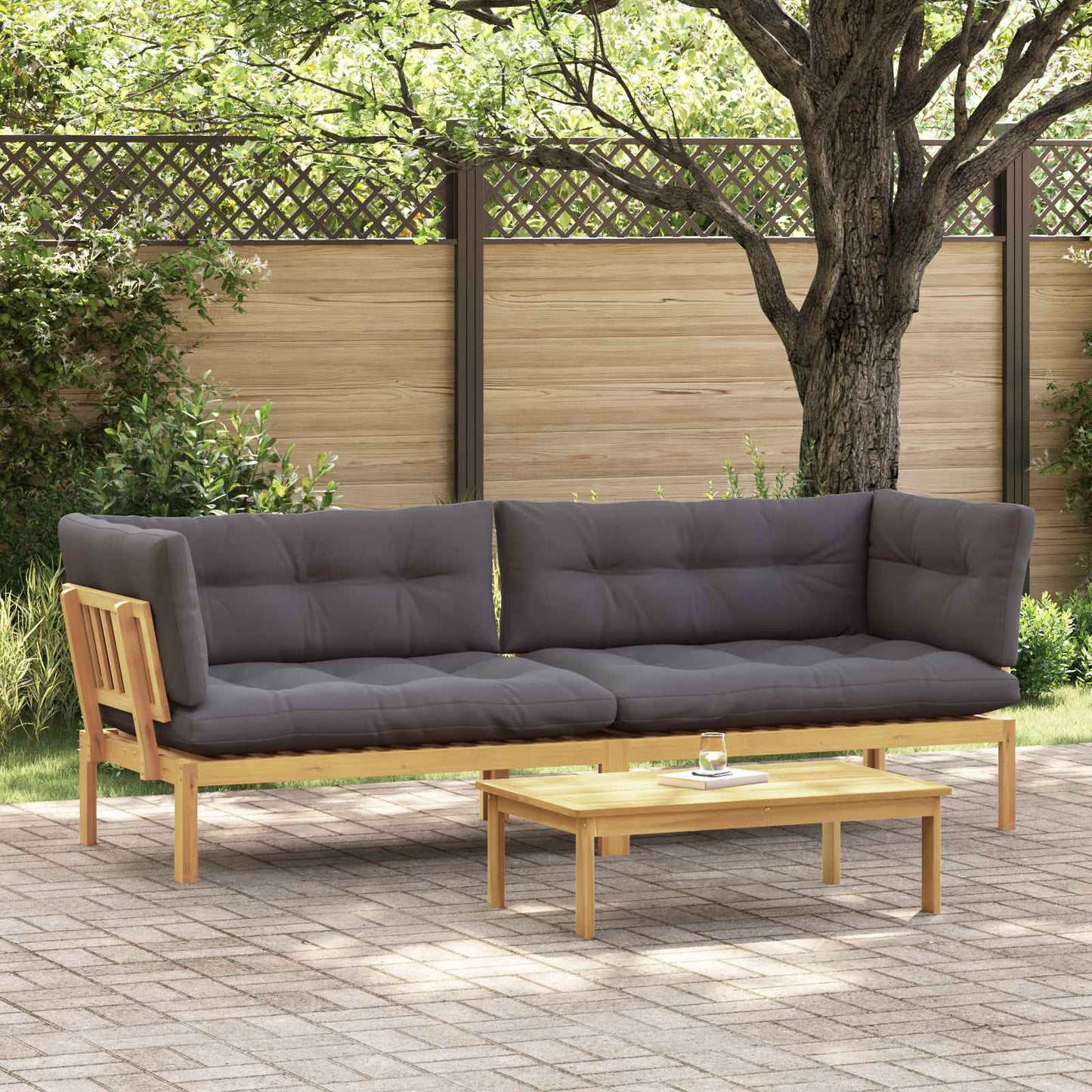 Garten-Ecksofas Aus Paletten 2 Stk. Massivholz Akazie