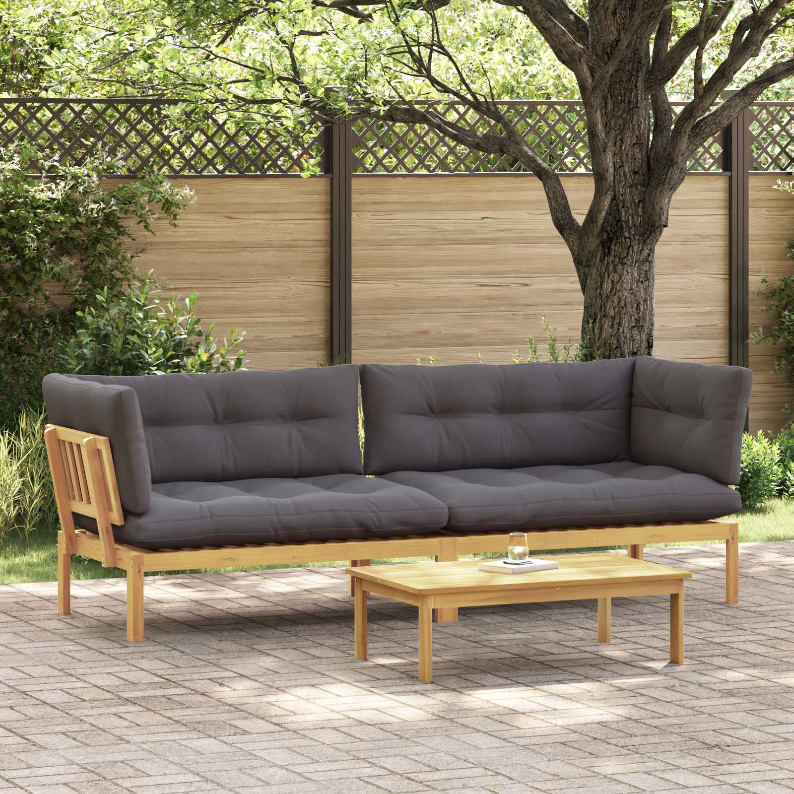 Garten-Ecksofas Aus Paletten 2 Stk. Massivholz Akazie