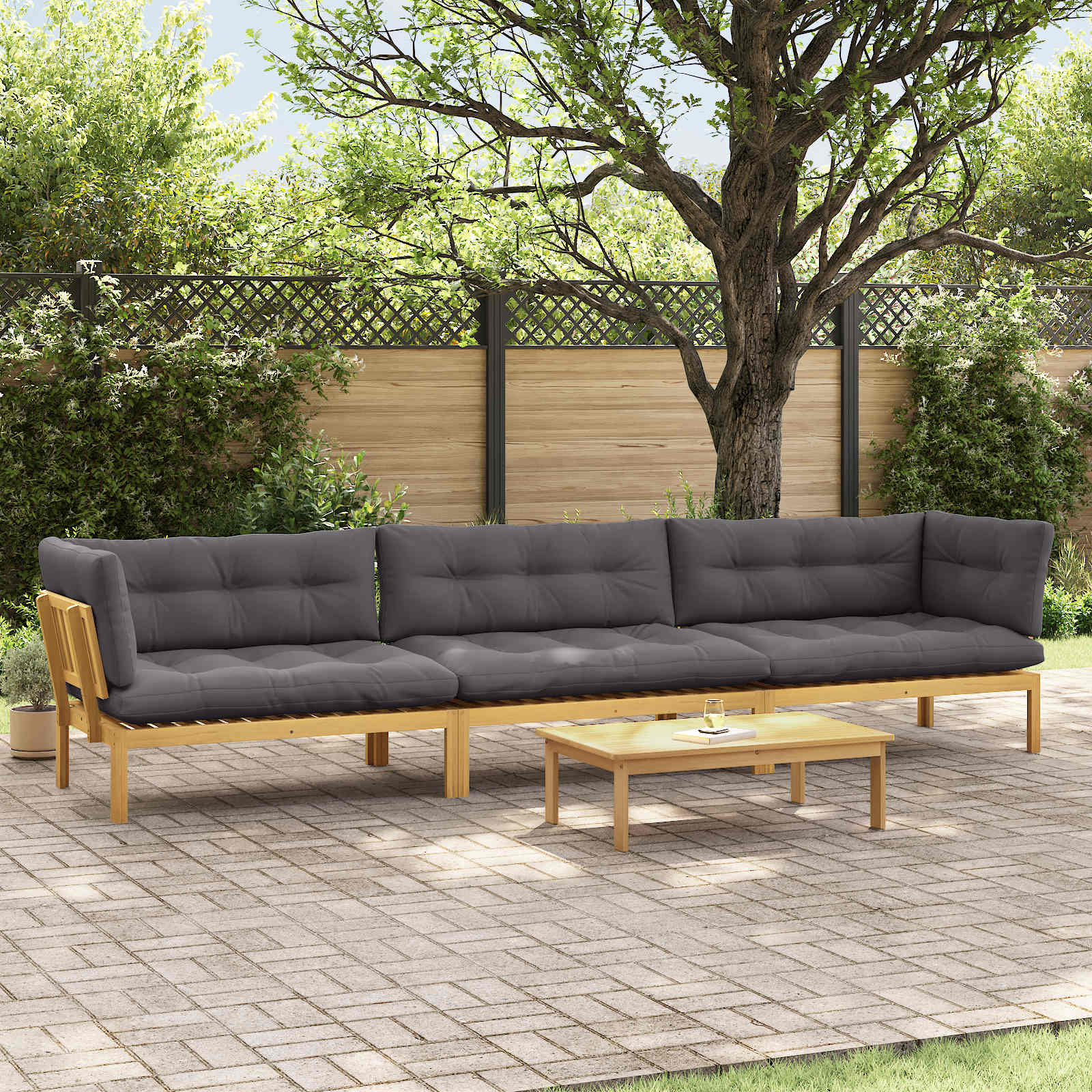 Garten-Ecksofas Aus Paletten 2 Stk. Massivholz Akazie
