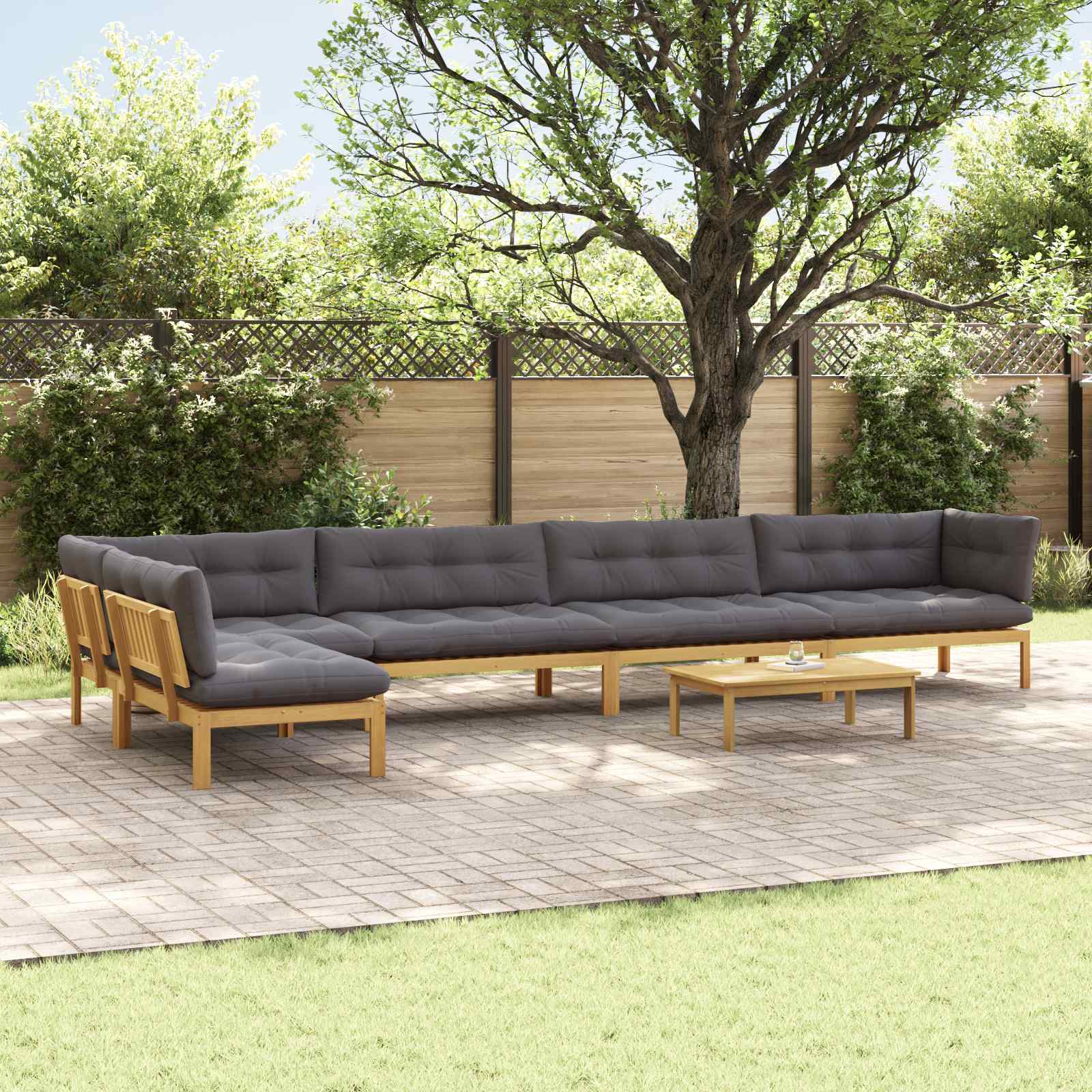 Garten-Ecksofas Aus Paletten 2 Stk. Massivholz Akazie