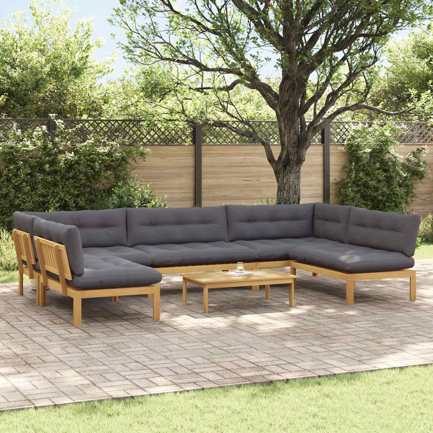 Garten-Ecksofas Aus Paletten 2 Stk. Massivholz Akazie