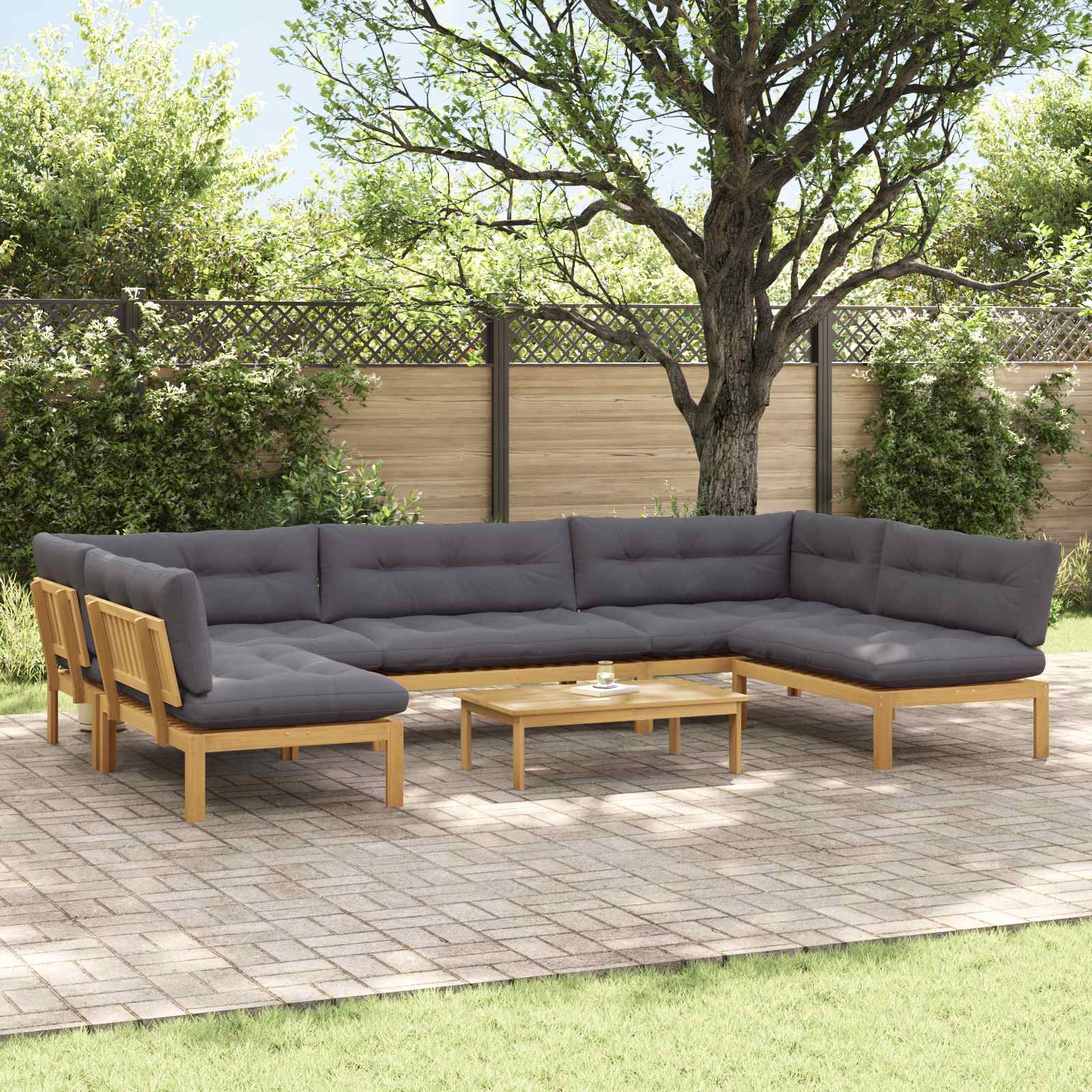 Garten-Ecksofas Aus Paletten 2 Stk. Massivholz Akazie