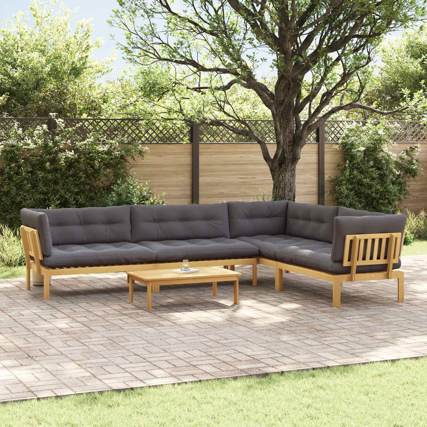 Garten-Ecksofas Aus Paletten 2 Stk. Massivholz Akazie