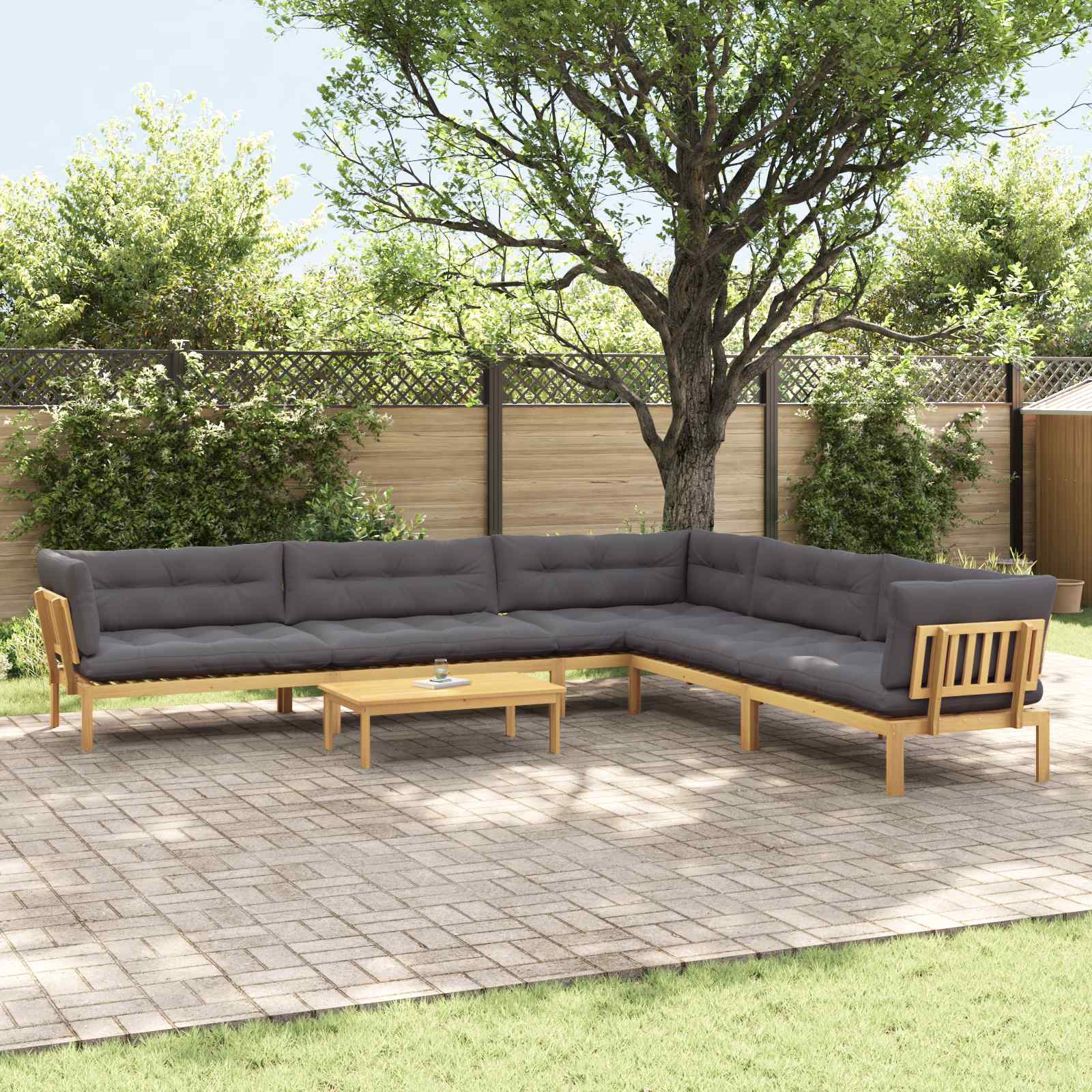 Garten-Ecksofas Aus Paletten 2 Stk. Massivholz Akazie