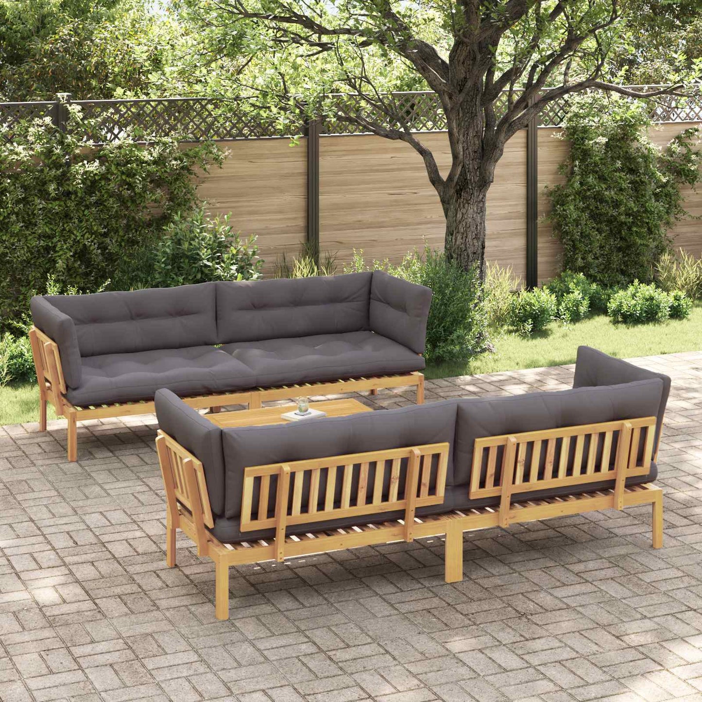 Garten-Ecksofas Aus Paletten 2 Stk. Massivholz Akazie