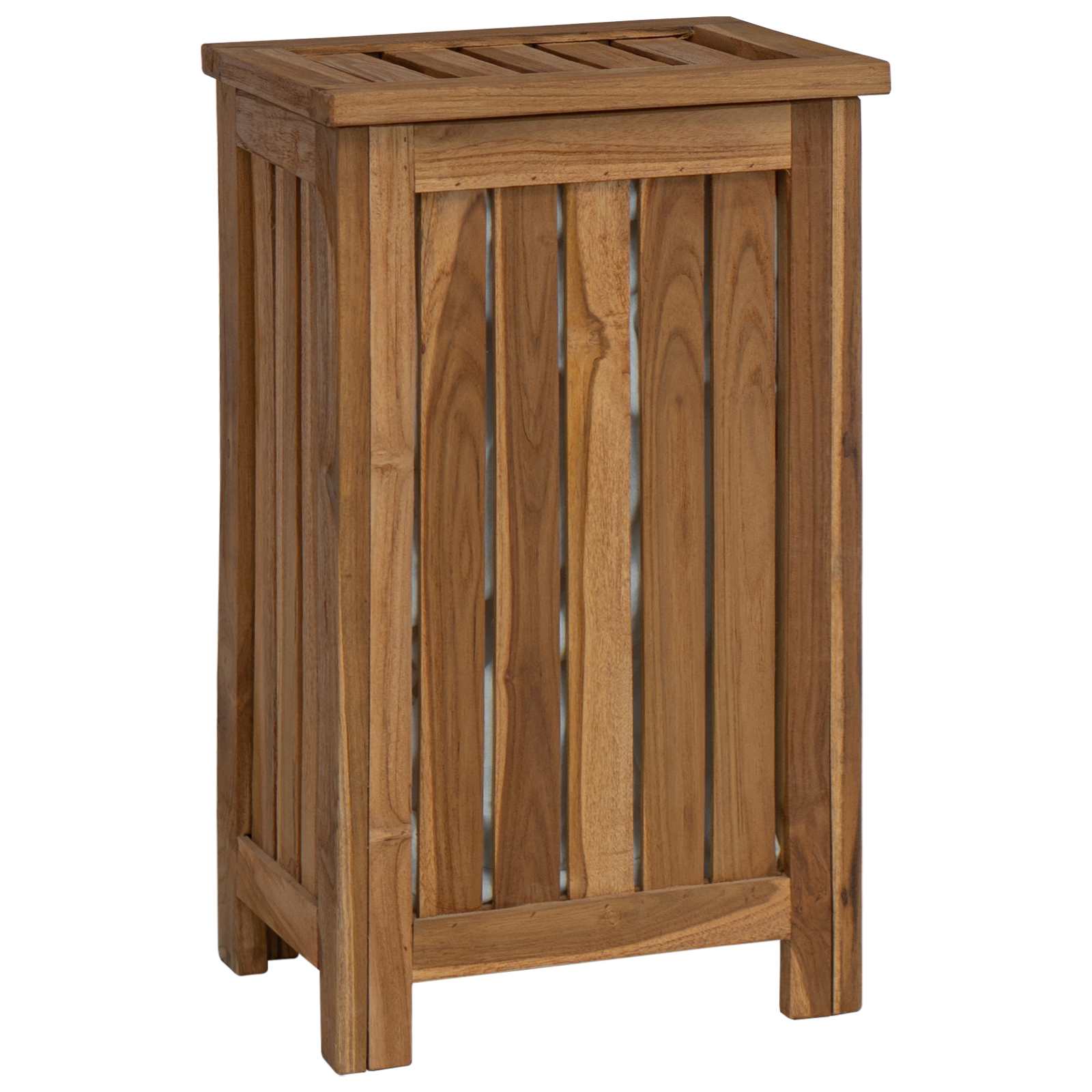 Wäschekorb Natur Massivholz Teak