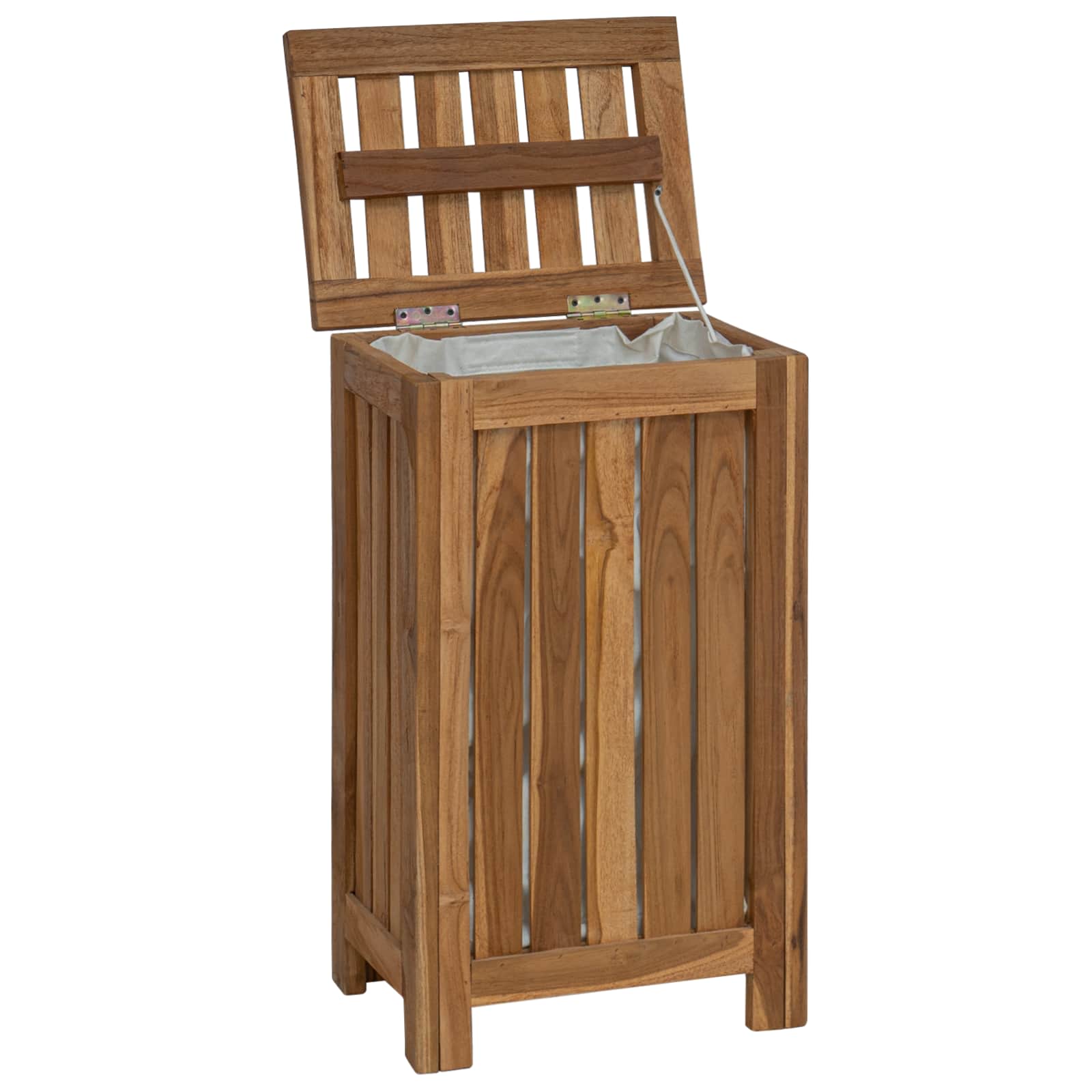 Wäschekorb Natur Massivholz Teak
