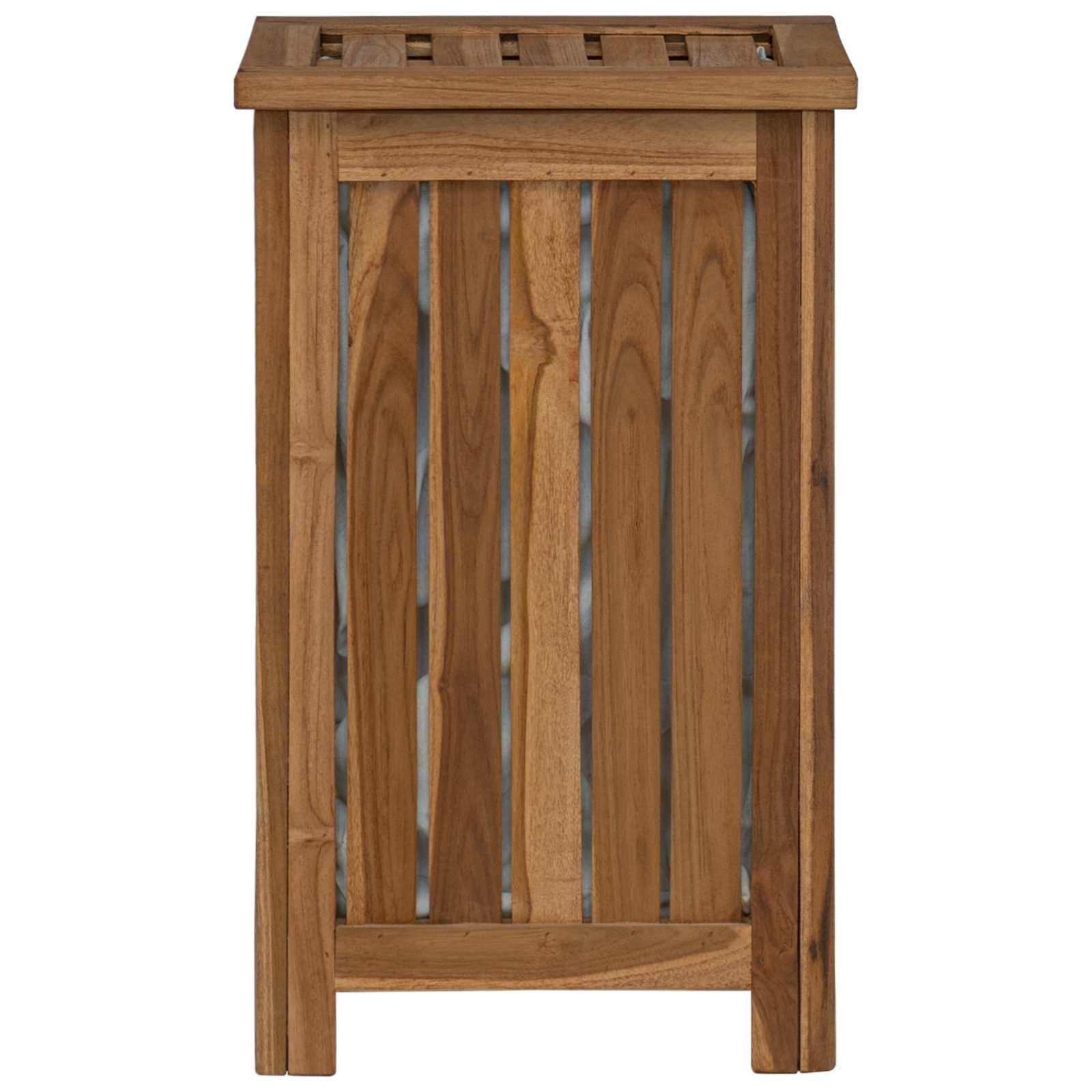 Wäschekorb Natur Massivholz Teak
