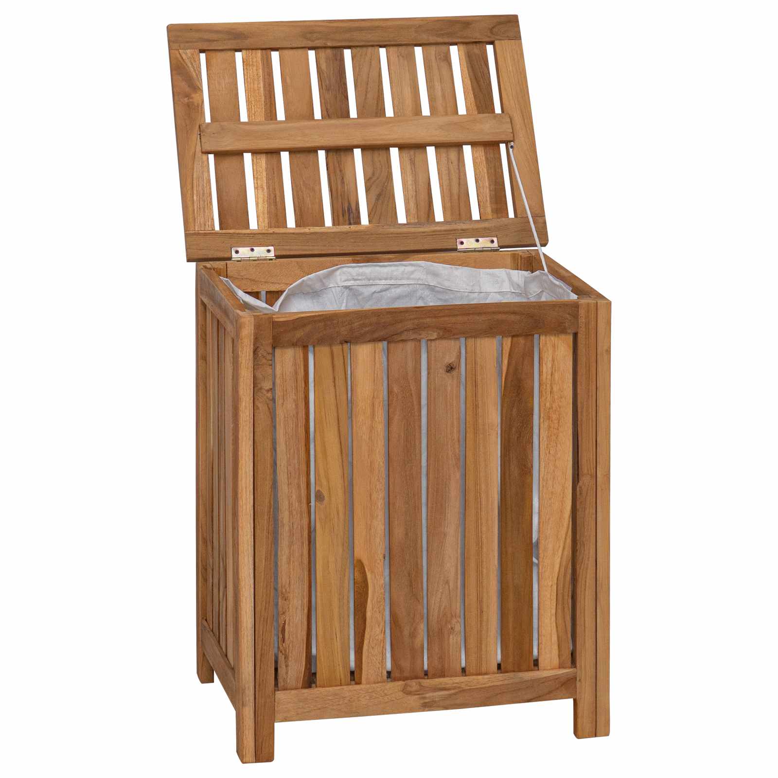 Wäschekorb Natur Massivholz Teak
