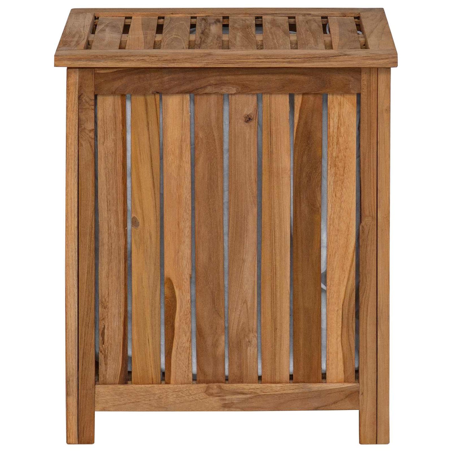 Wäschekorb Natur Massivholz Teak