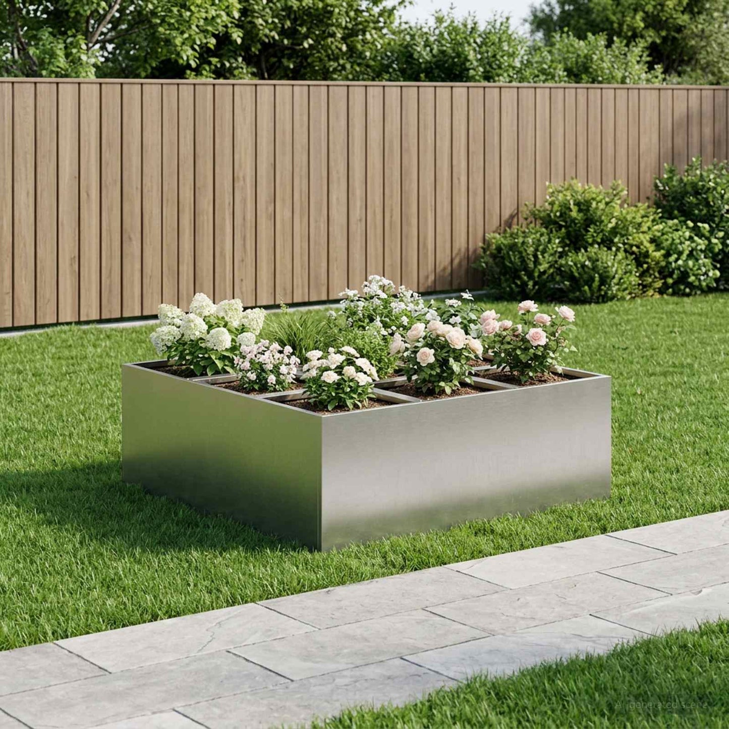Garten-Pflanzgefäß Silber